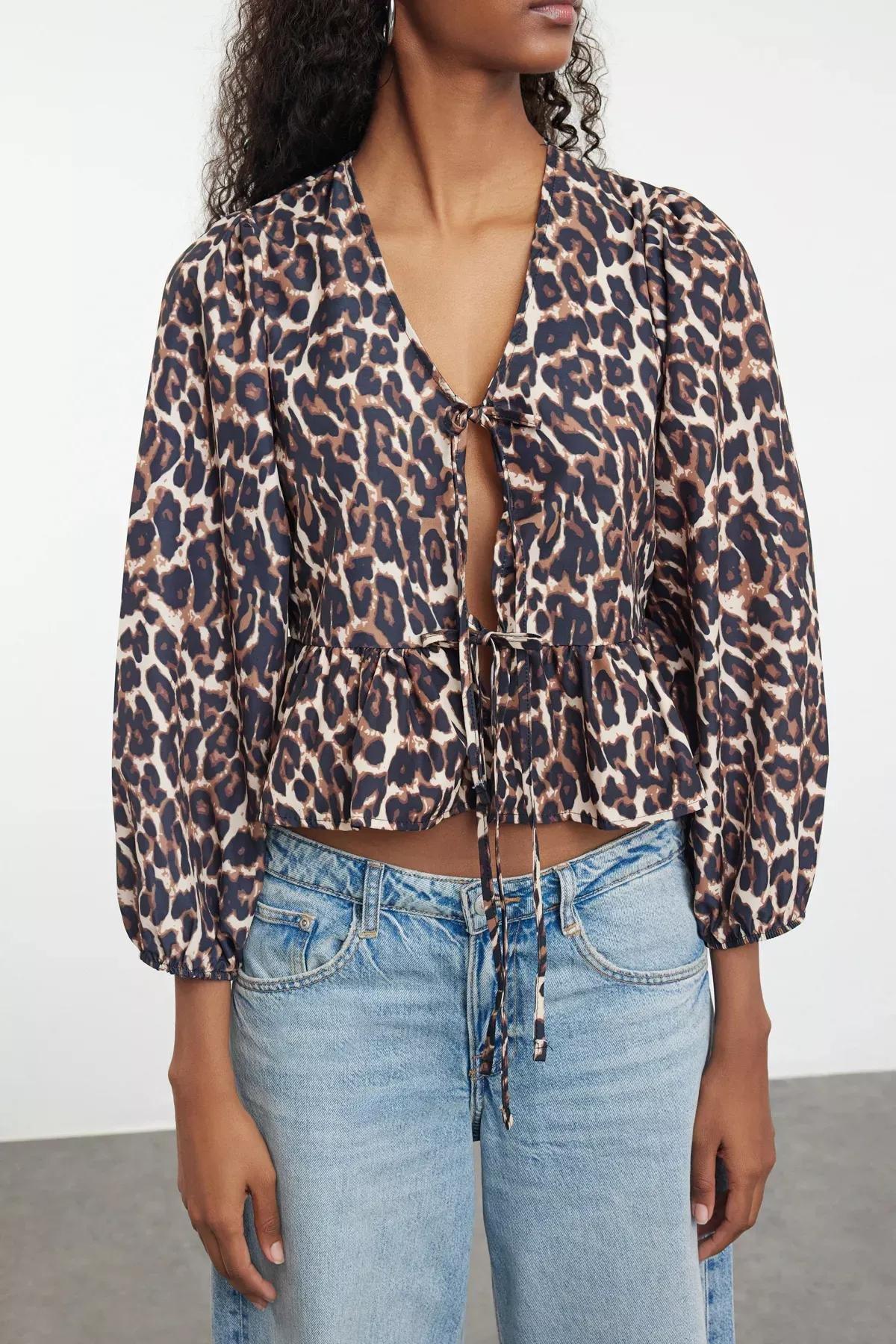 Brown Leopard Patterned Shirt, Very colorful, large image number 2
