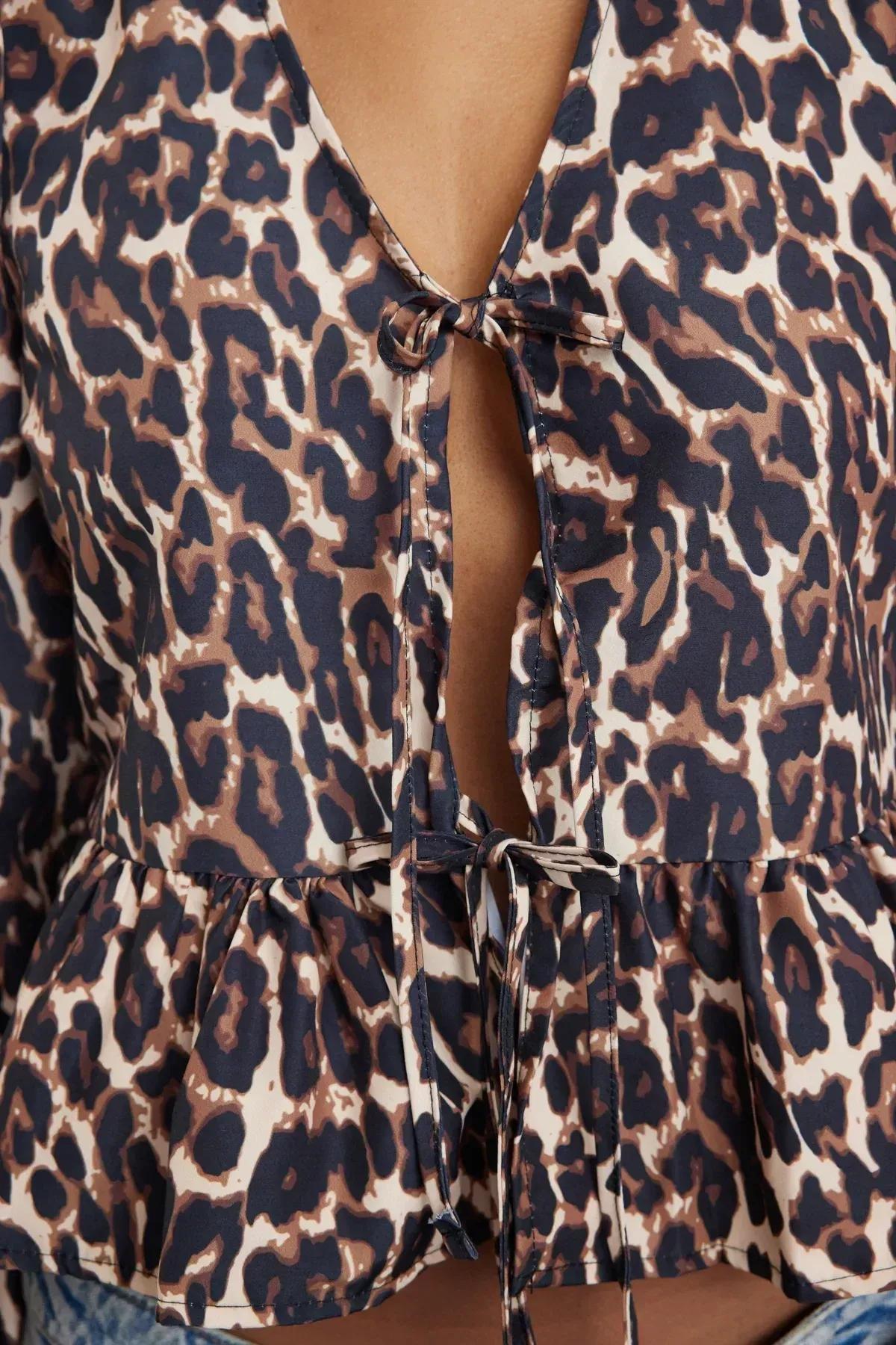 Brown Leopard Patterned Shirt, Very colorful, large image number 3