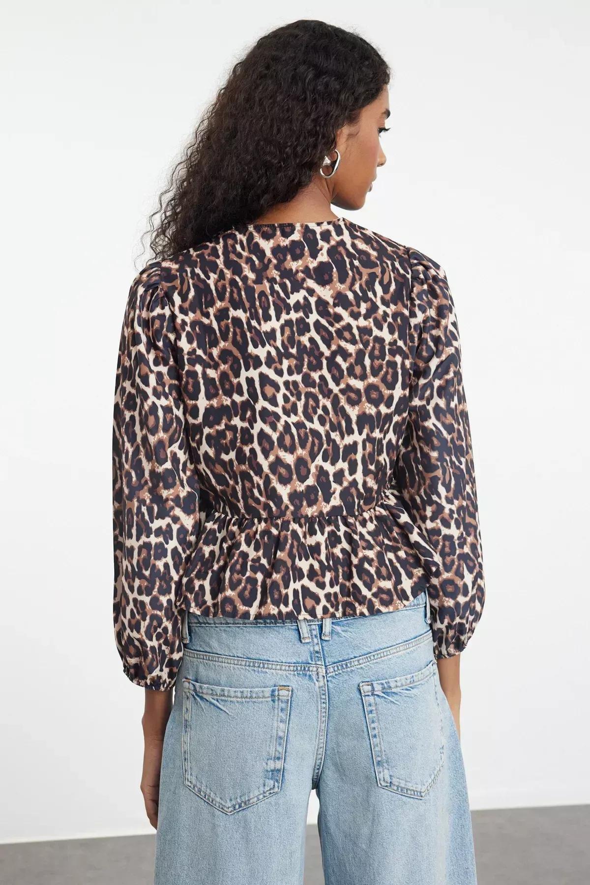 Brown Leopard Patterned Shirt, Very colorful, large image number 4