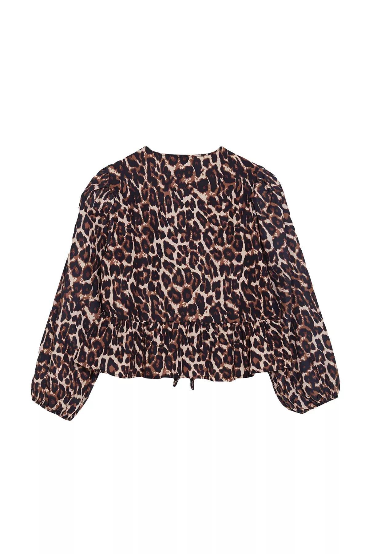 Brown Leopard Patterned Shirt, Very colorful, large image number 5