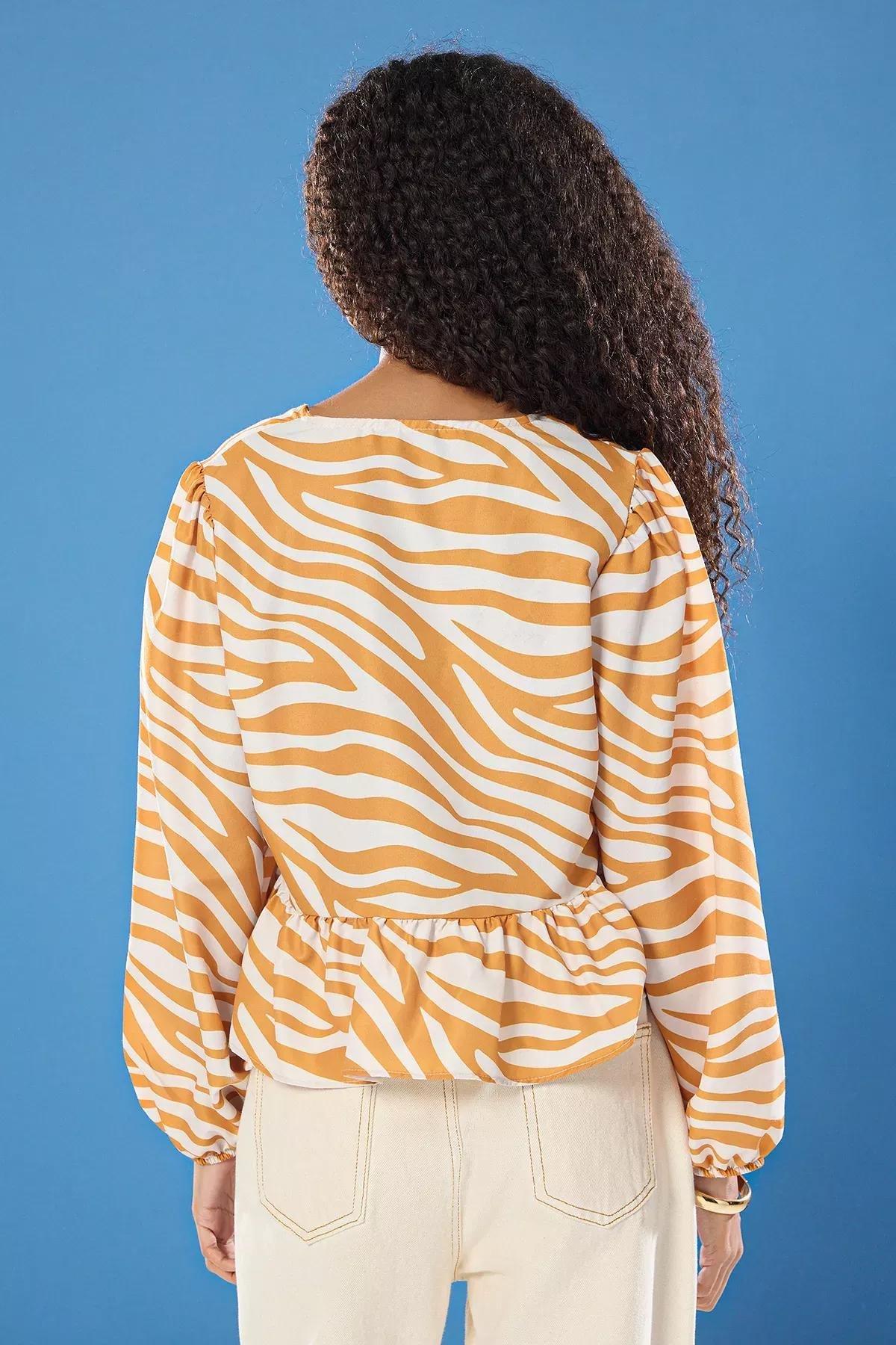Yellow Zebra Tie Woven Shirt, , large image number 3