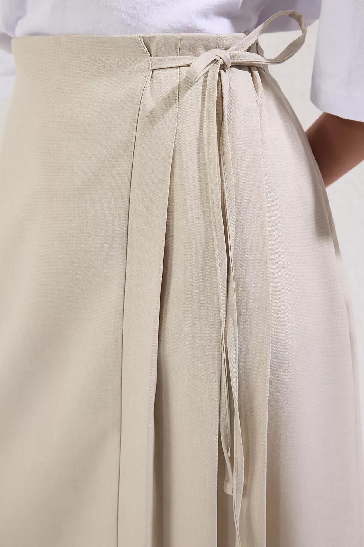 Grey Pleat Skirt, STONE, large image number 5