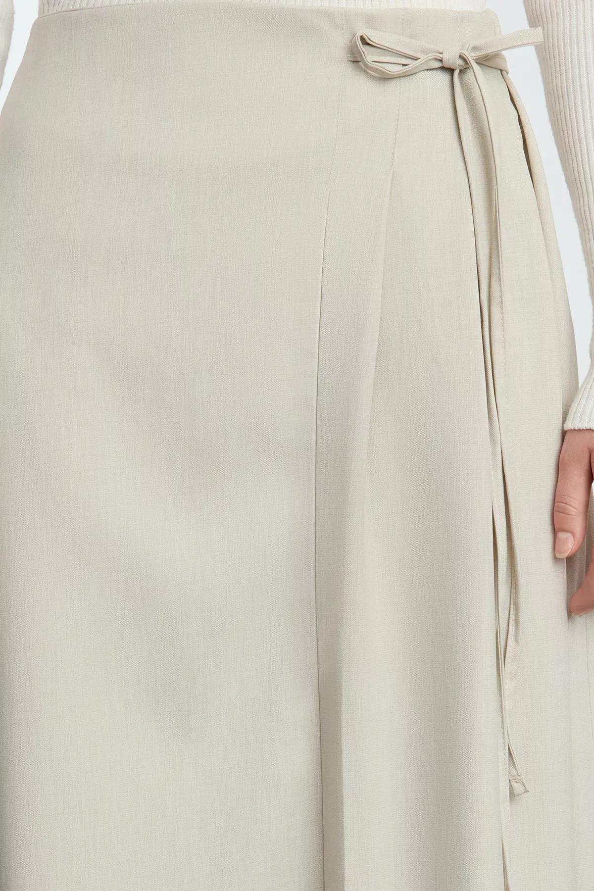 Grey Pleat Skirt, STONE, large image number 6