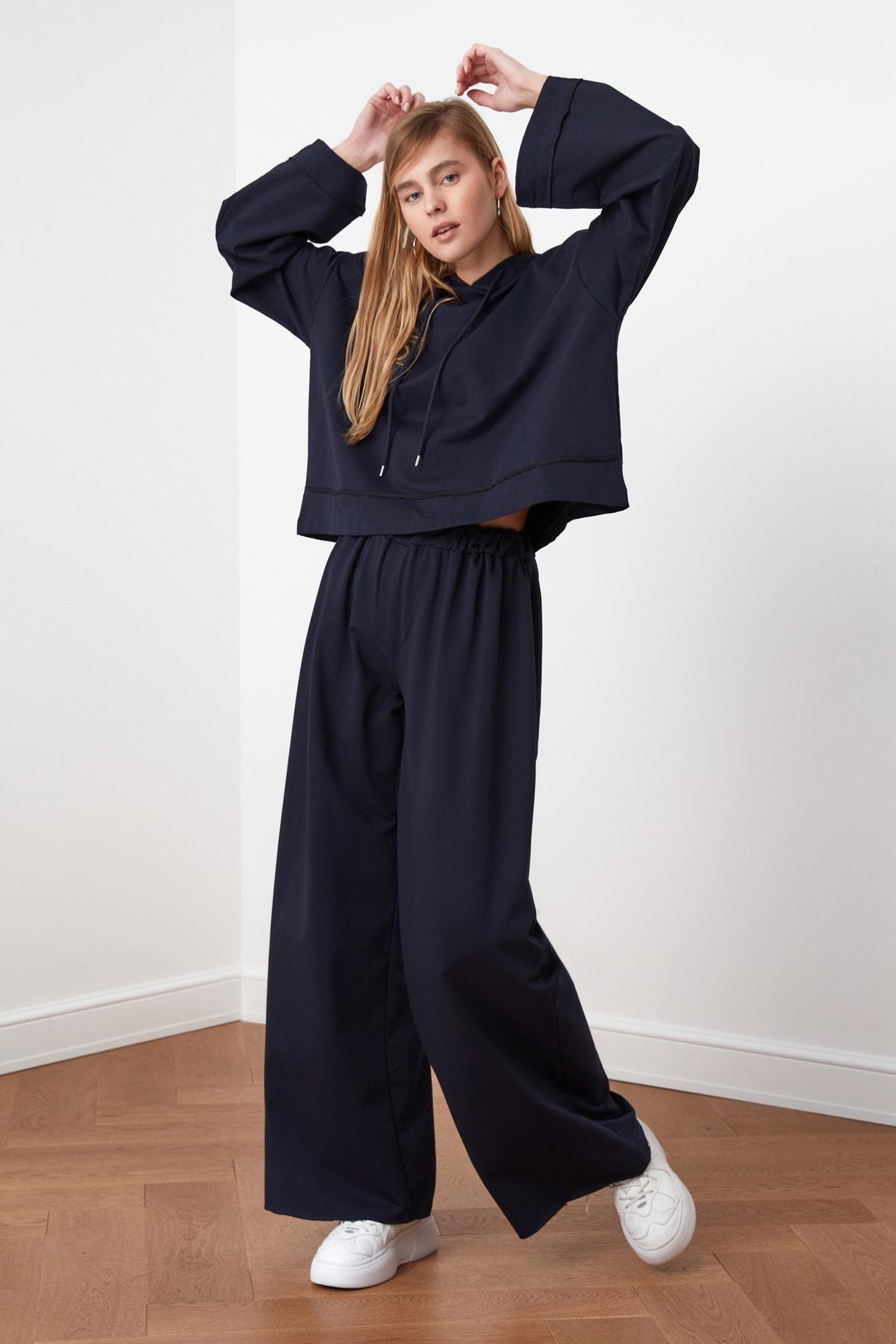 طقم بيجاما سادة، أزرق, Dark blue, large image number 5