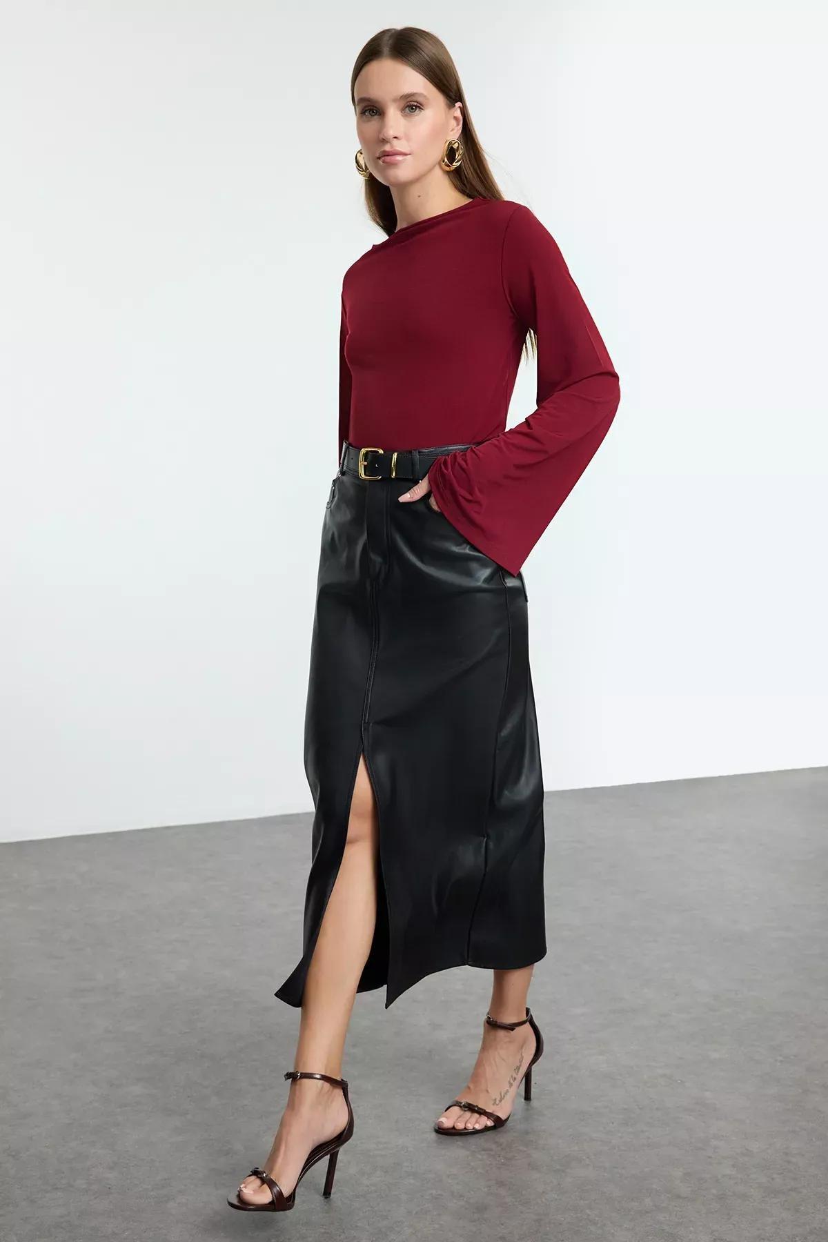 Red Spanish Sleeve Blouse, Dark Cherry, large image number 1