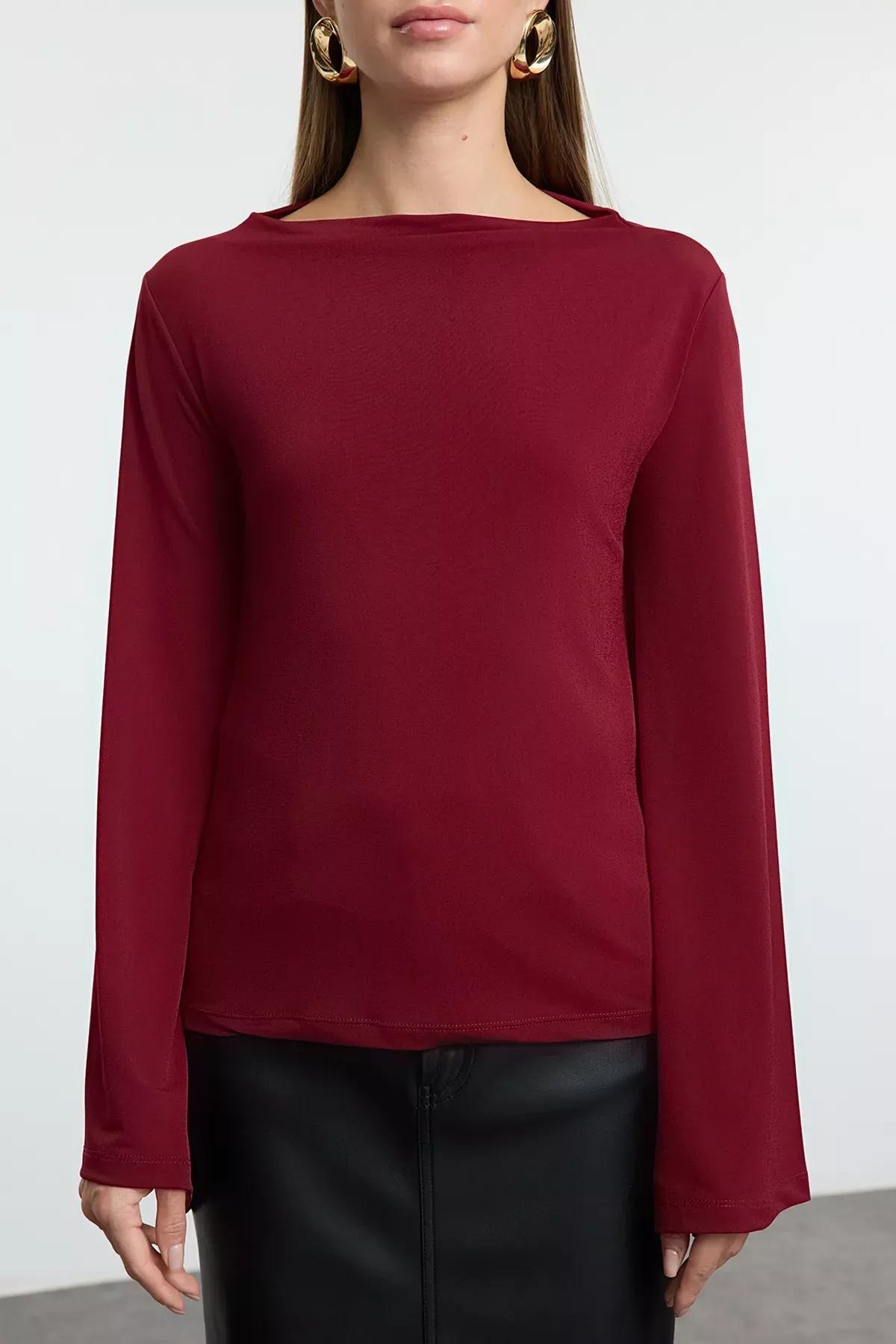 Red Spanish Sleeve Blouse, Dark Cherry, large image number 2