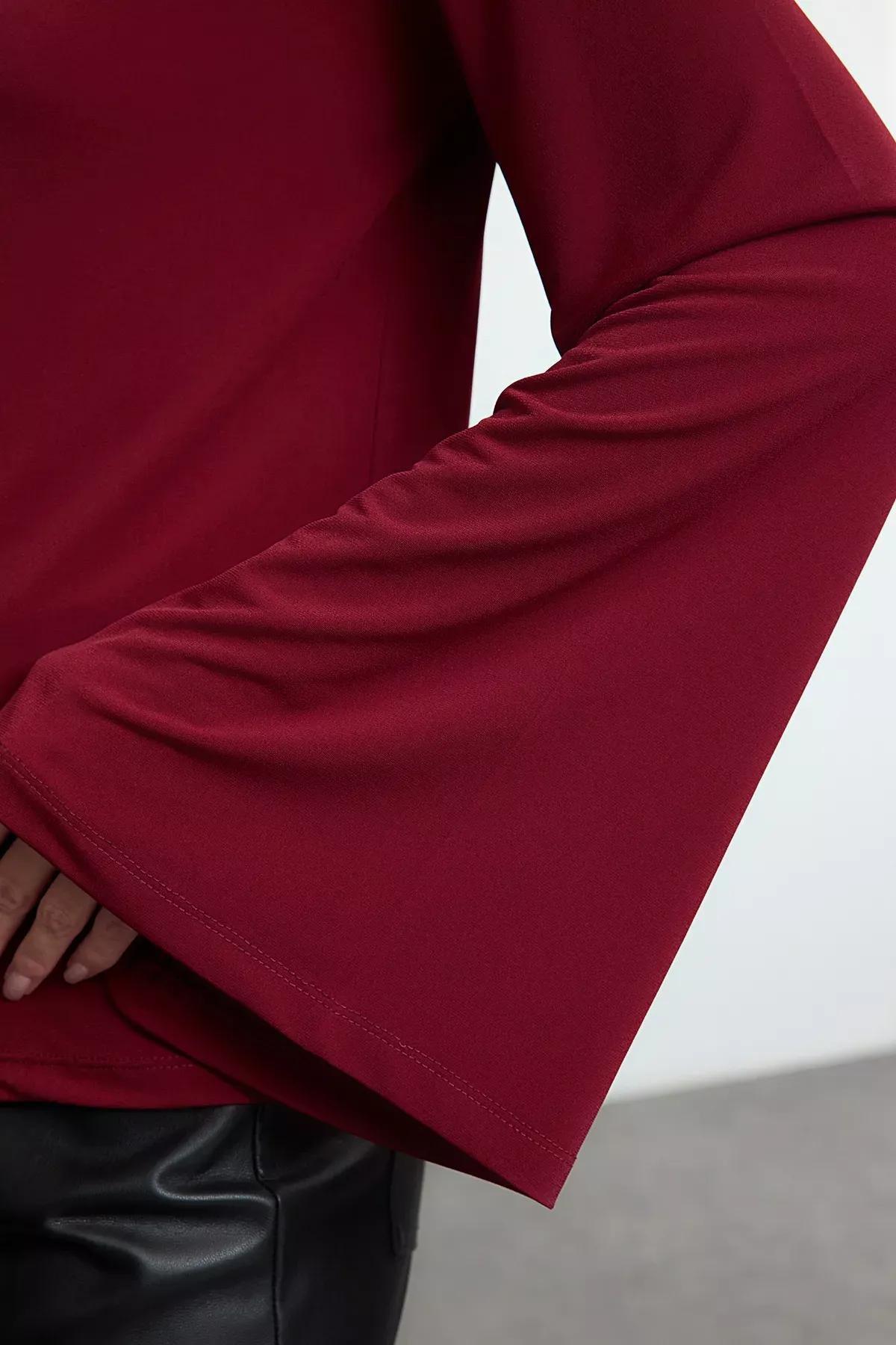 Red Spanish Sleeve Blouse, Dark Cherry, large image number 3