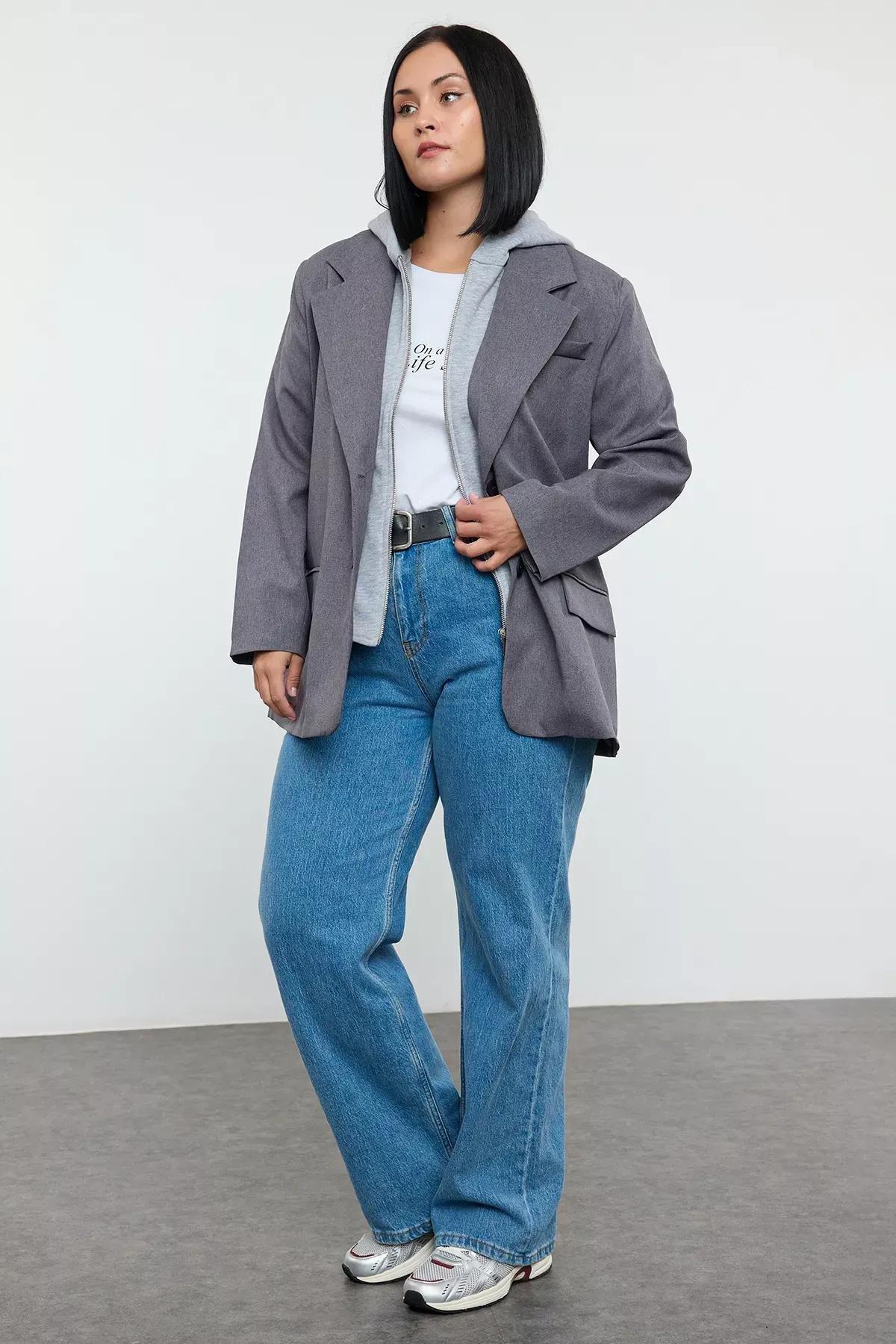 Grey Hooded Sports Jacket, , large image number 0