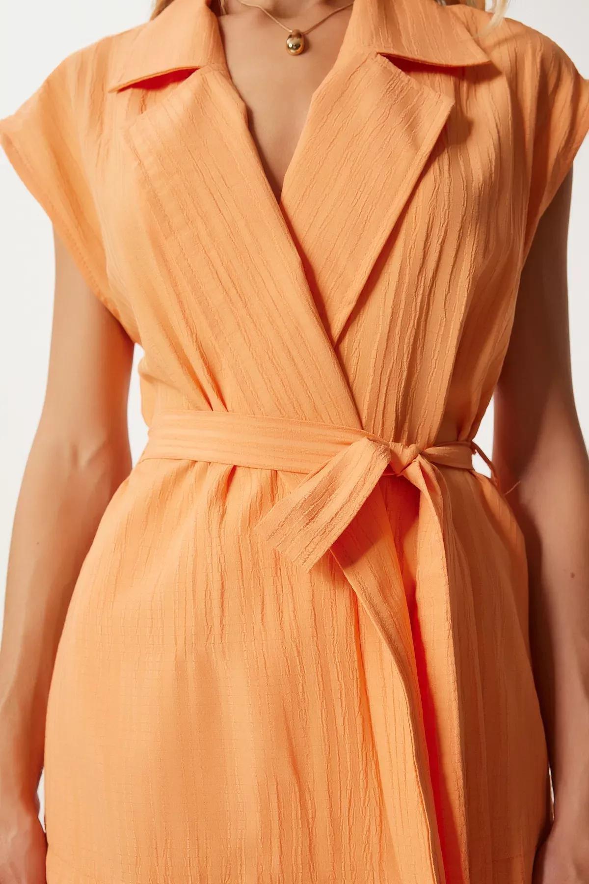 Orange belted vest palazzo suit, Orange, large image number 2