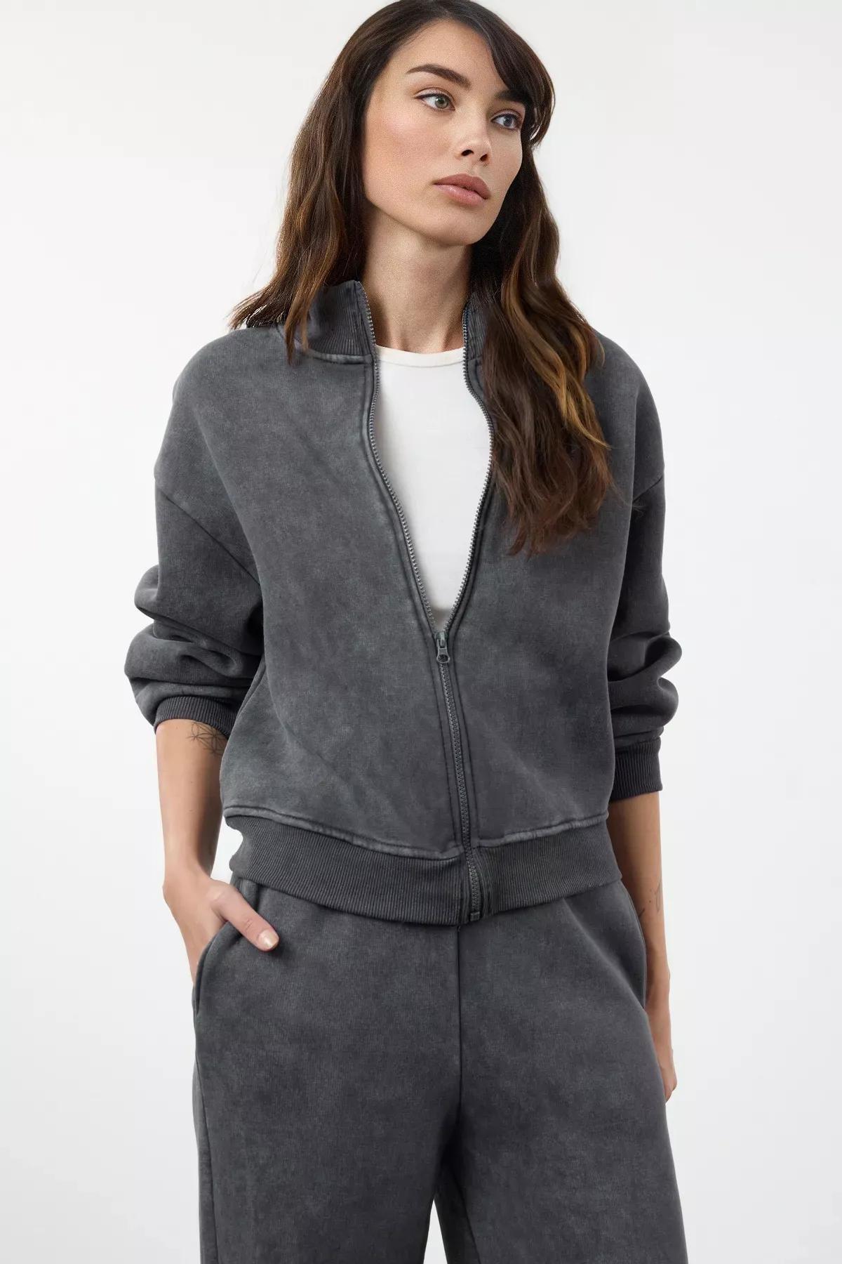 Grey Fleece Tracksuit Set of 2, Anthracite, large image number 1