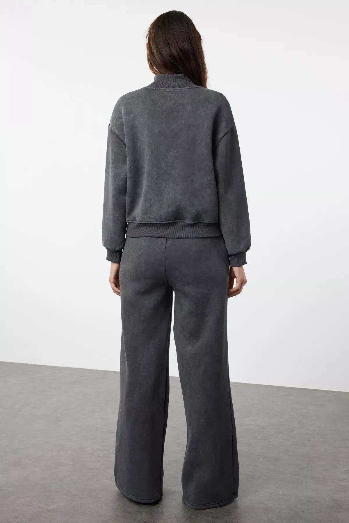 Grey Fleece Tracksuit Set of 2, Anthracite, large image number 4