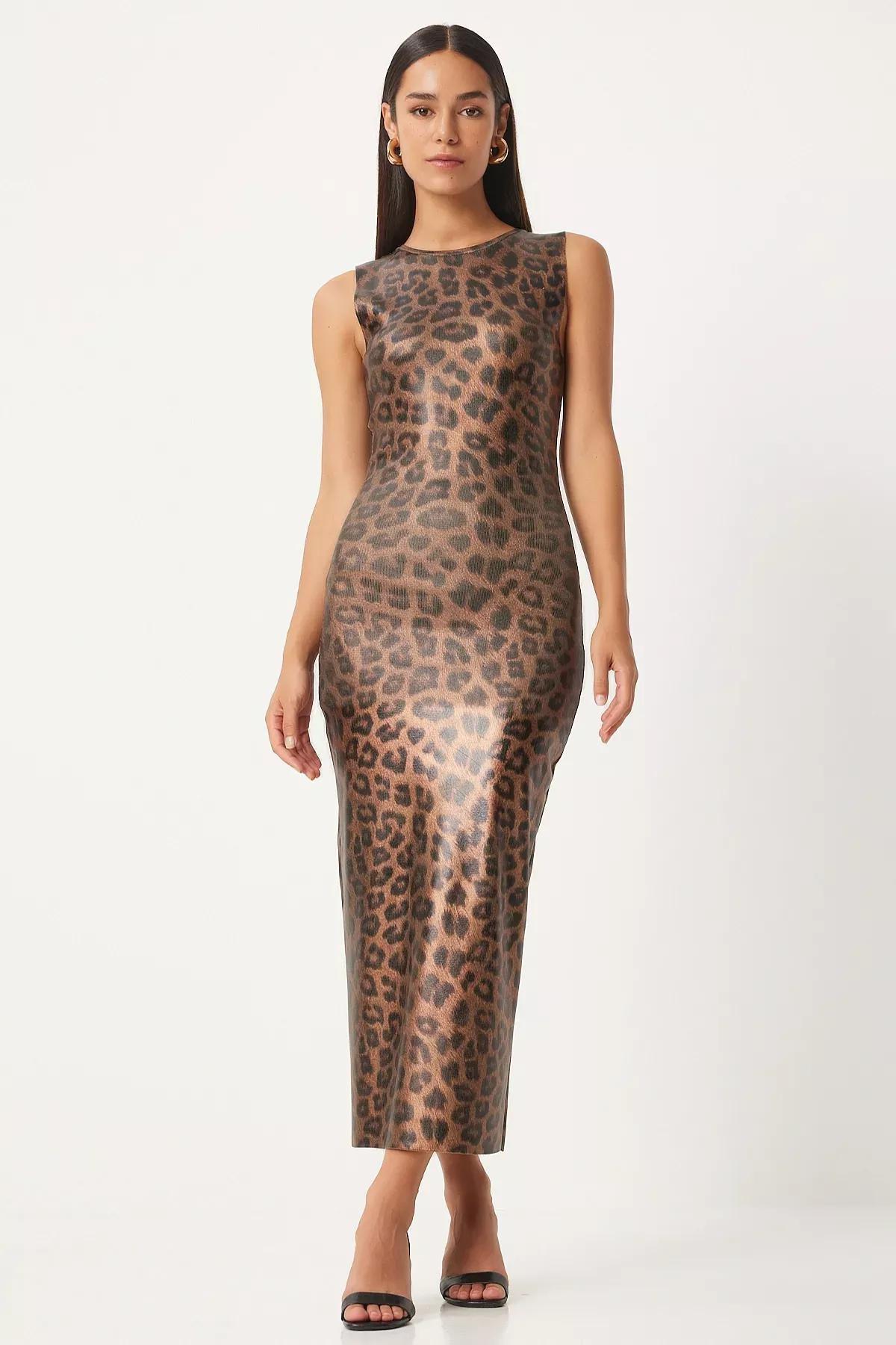 Multicolour Leopard Printed Tight Dress, , large image number 2