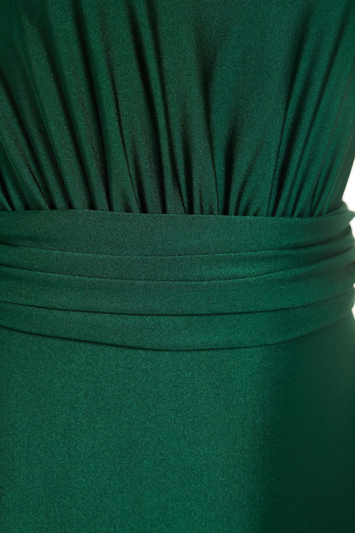 Green One Shoulder Draped Swimsuit, , large image number 5