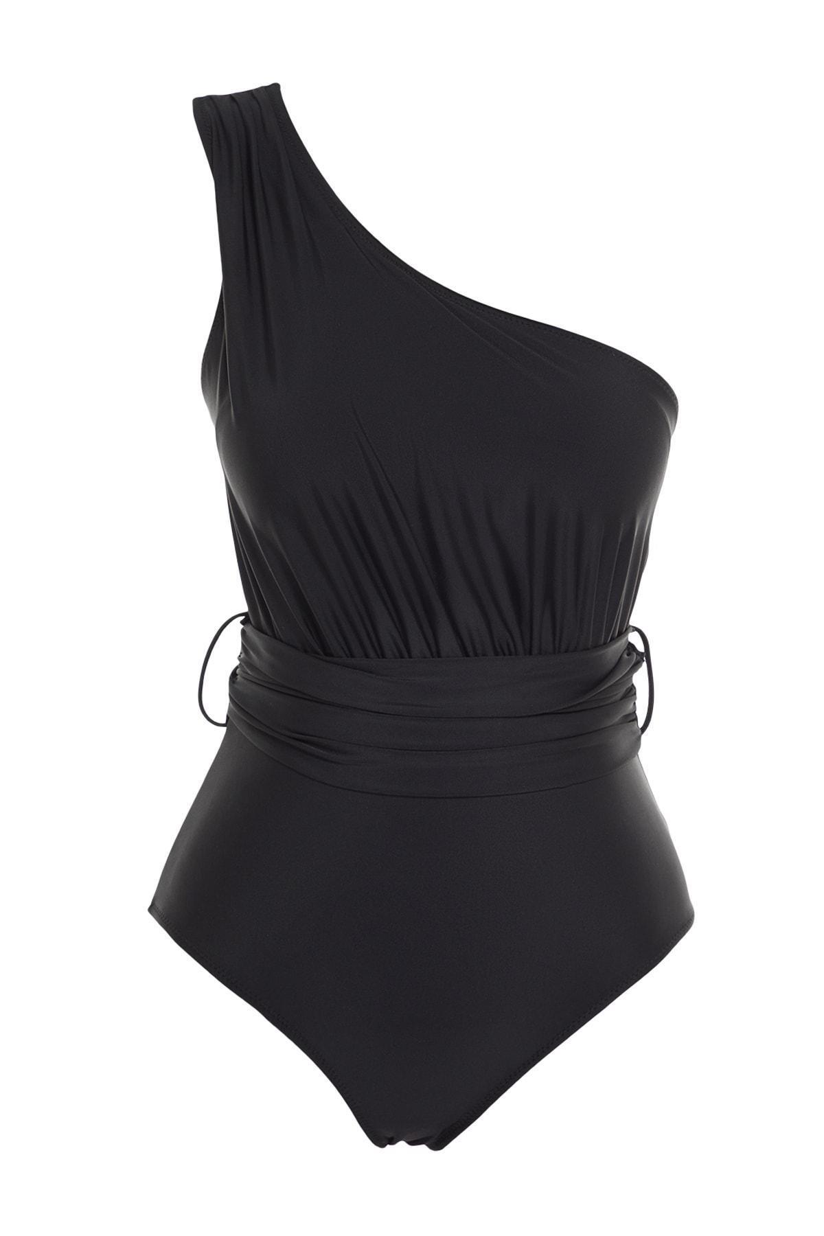 Black Plain Swimsuit, , large image number 6