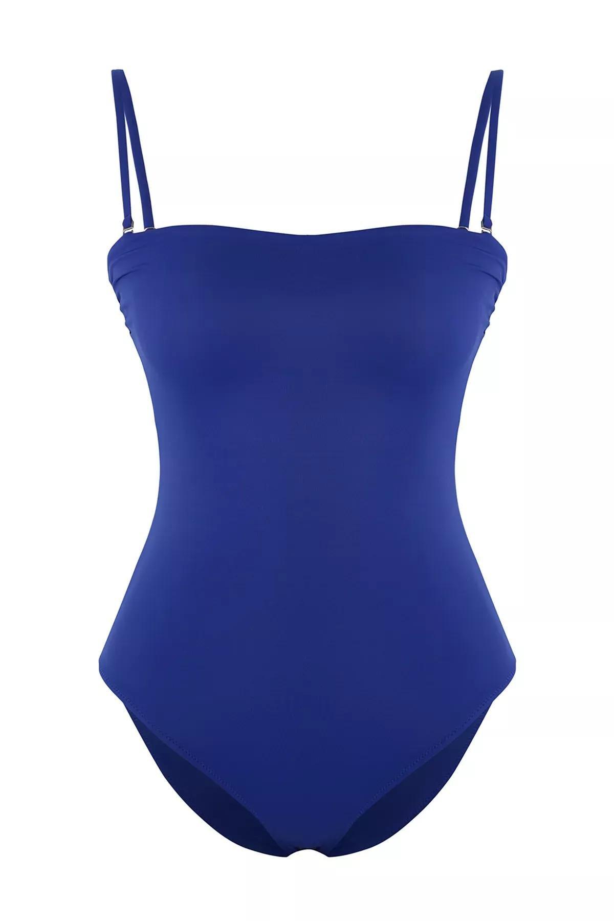 Blue Strapless Swimsuit, , large image number 0