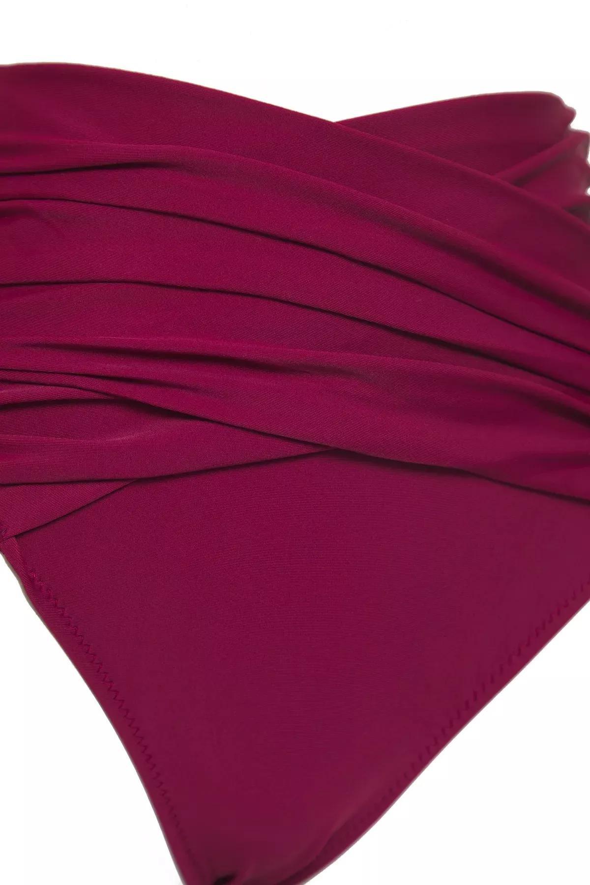 Red High-Waist Draped Bikini Bottom, C101_4709, large image number 1