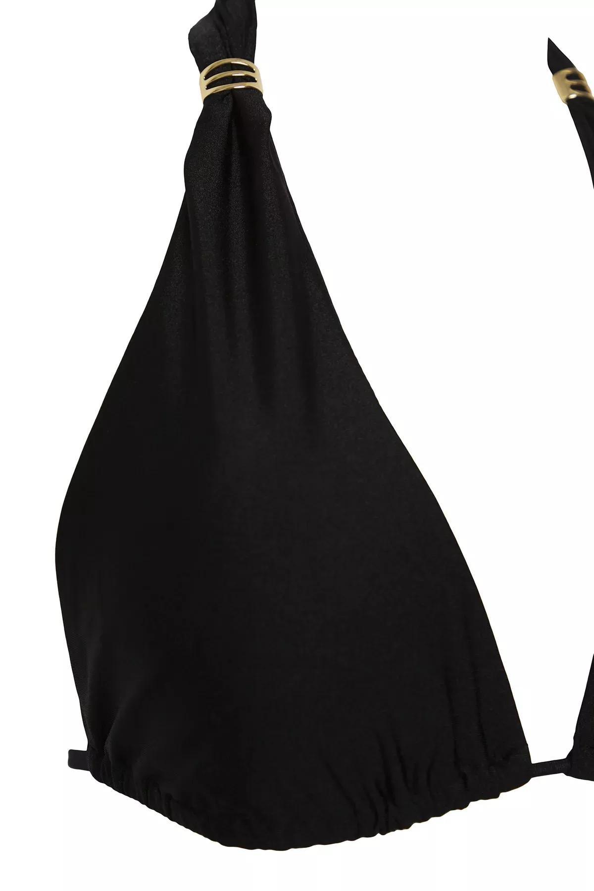 Black Triangle Accessory Shiny Bikini Set, , large image number 1