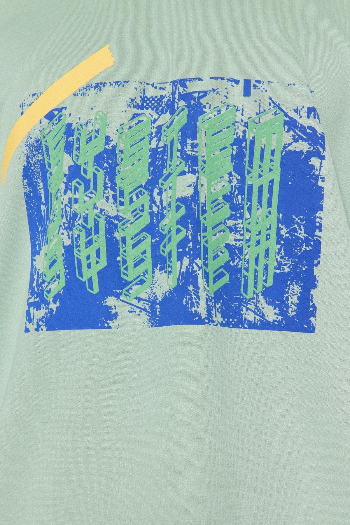 Turquoise Crew Neck Sweatshirt, , large image number 4