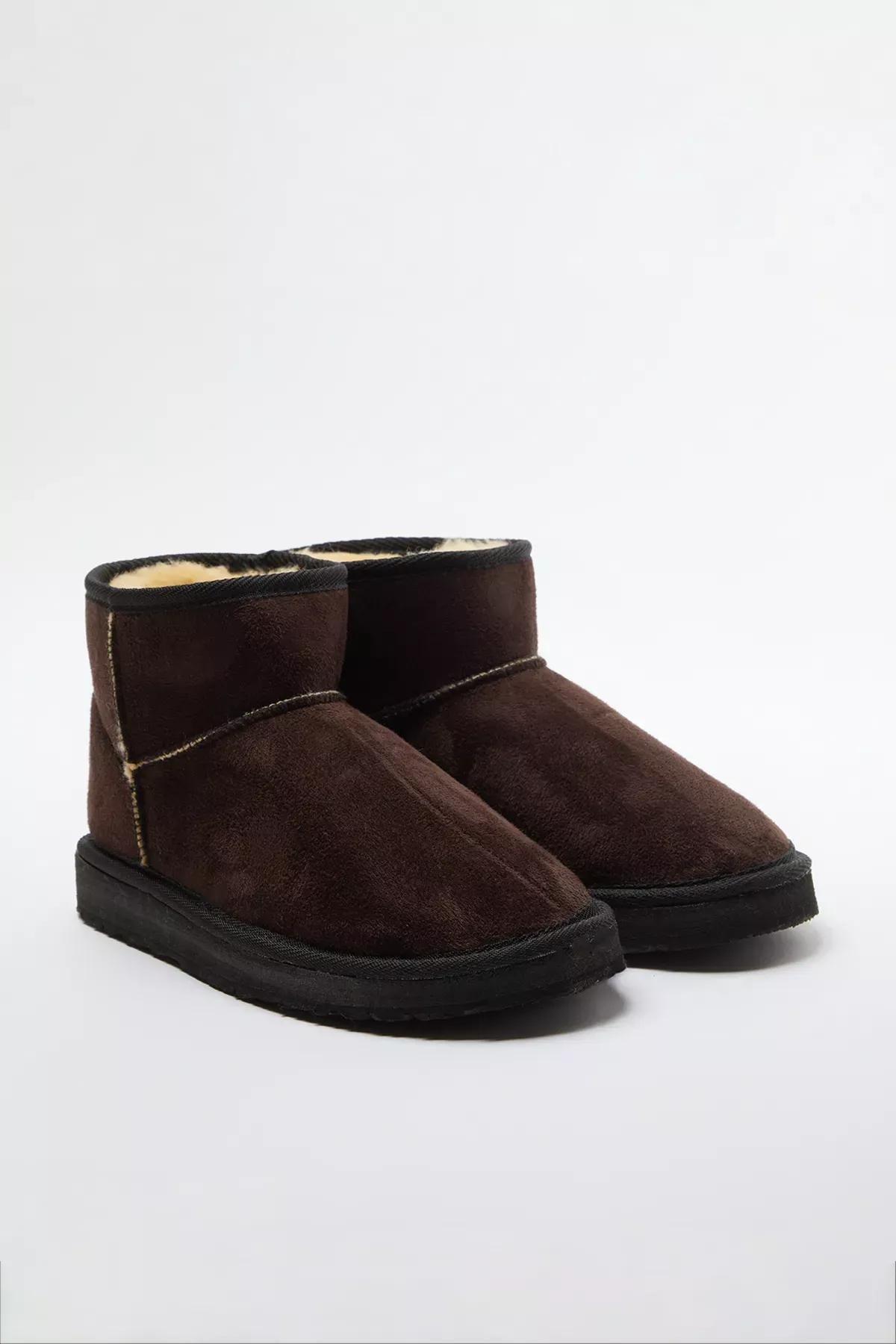 Brown Lined Platform Heeled Boots, Dark brown, medium