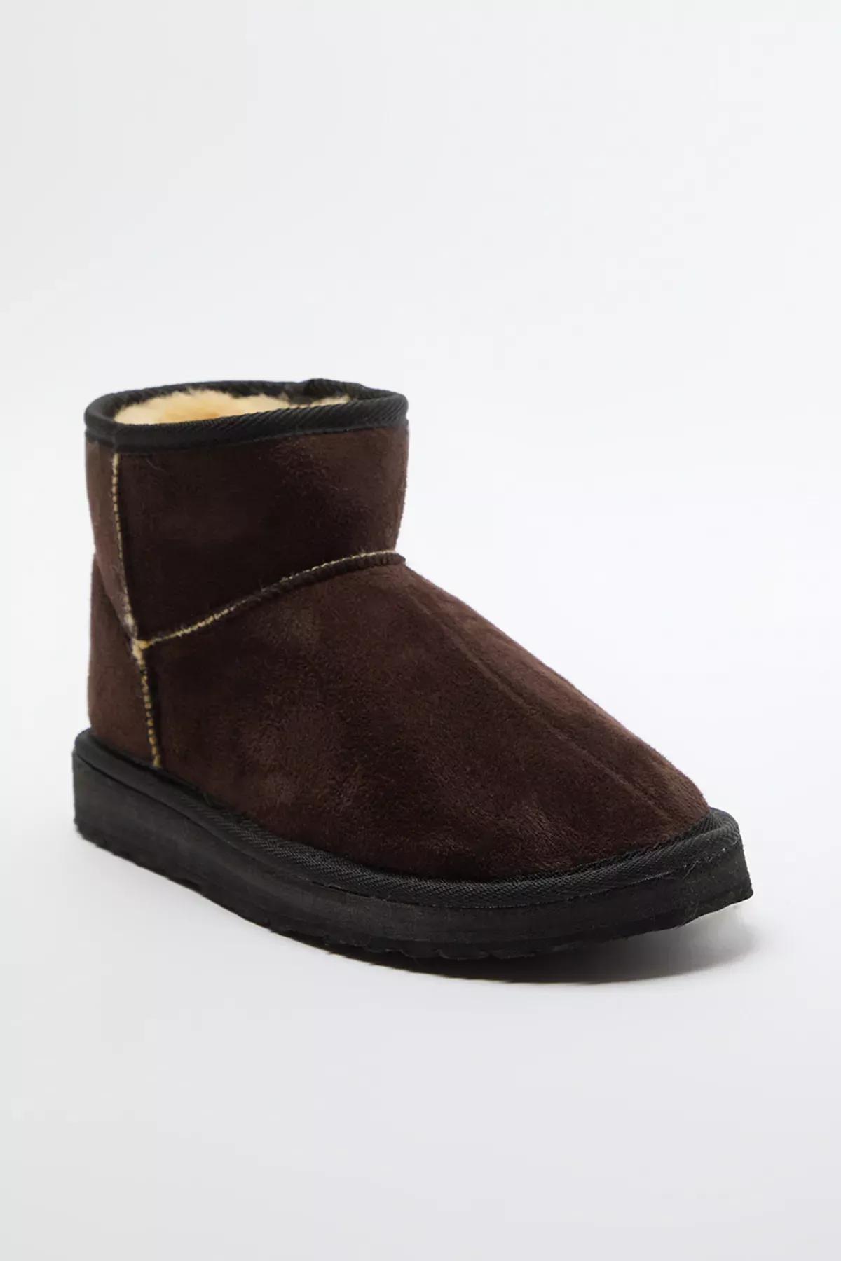 Brown Lined Platform Heeled Boots, Dark brown, medium