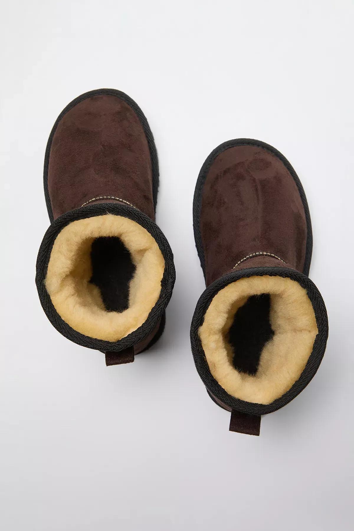 Brown Lined Platform Heeled Boots, , large image number 4