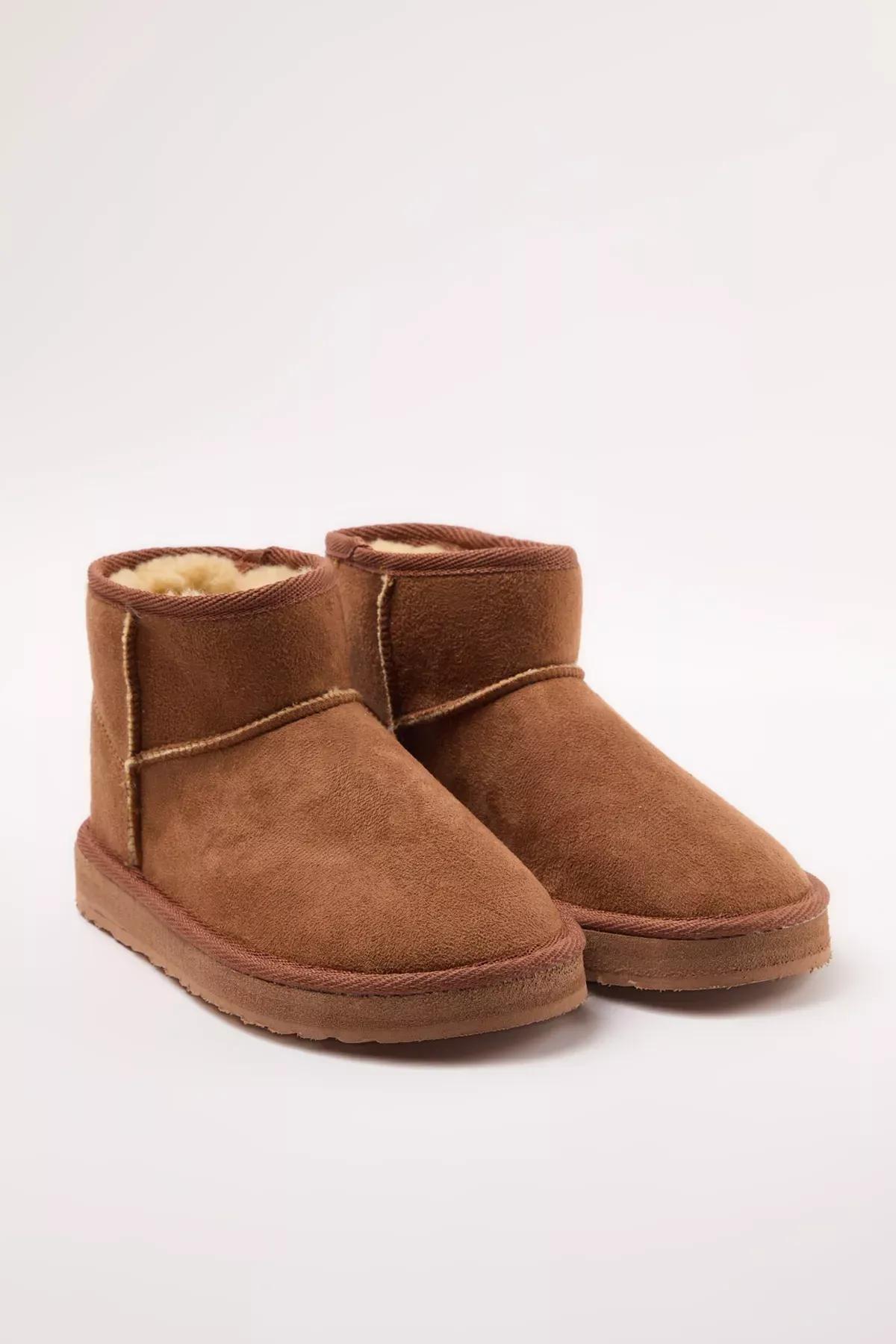 Brown Fur Lined Heeled Boots, , large image number 2