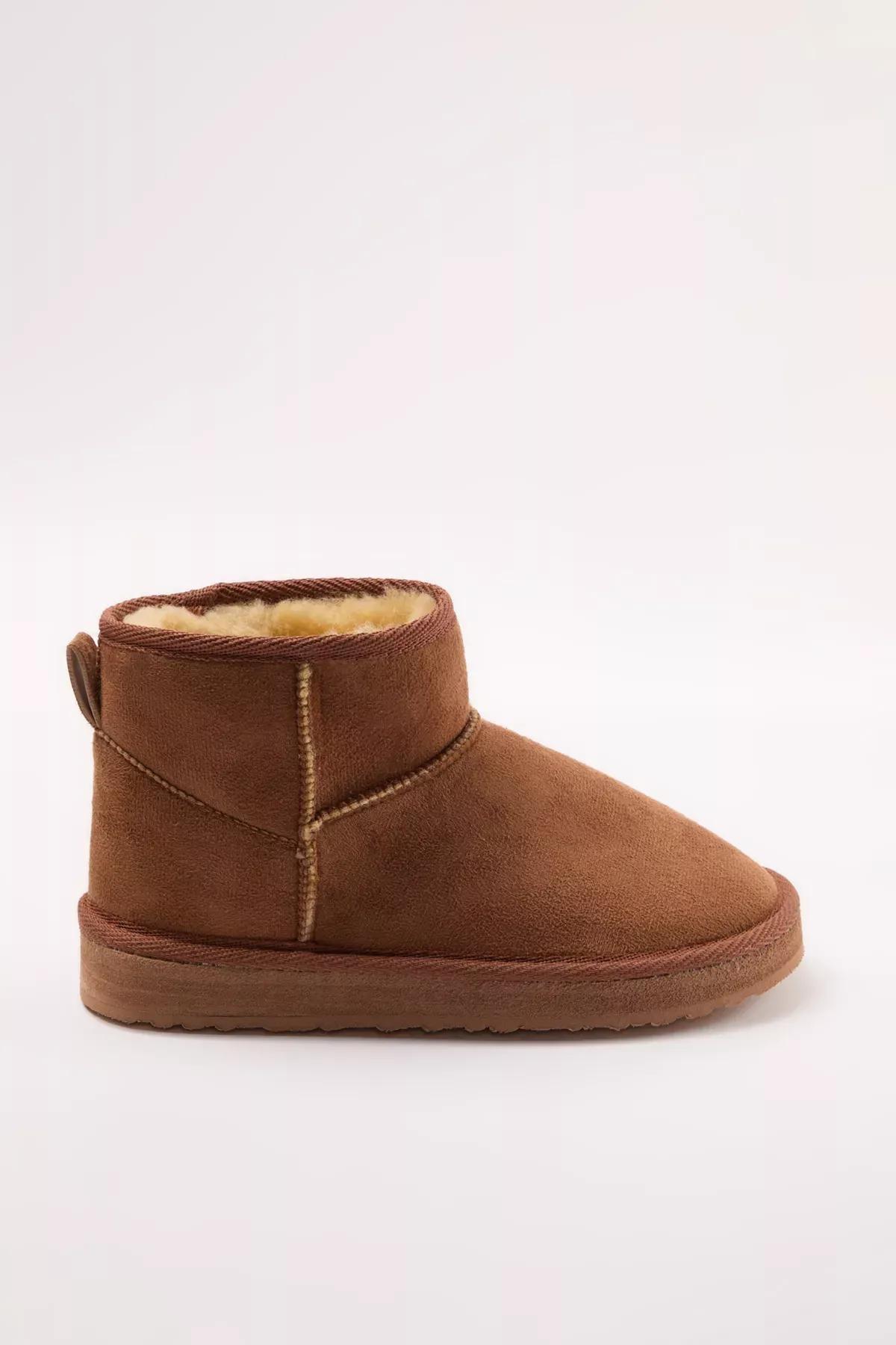 Brown Fur Lined Heeled Boots, , large image number 3