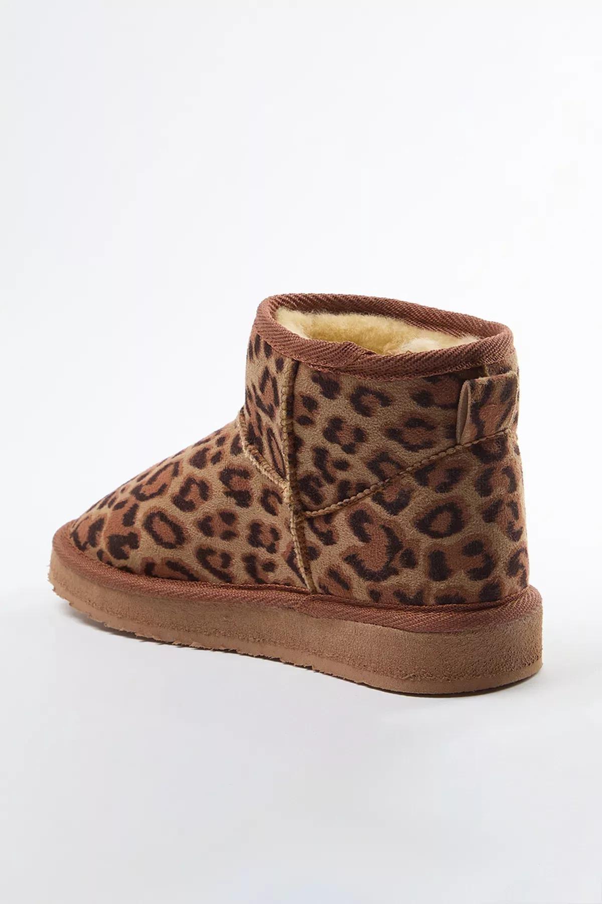 Brown Leopard Fur Heeled Boots, , large image number 3