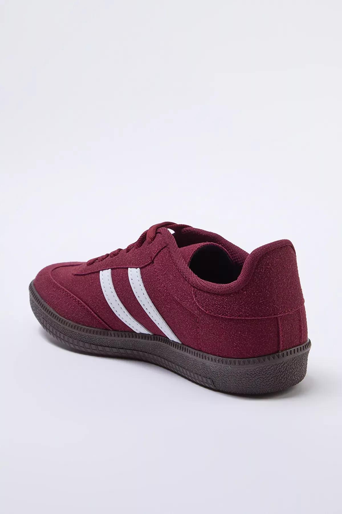 Burgundy Lace-Up Sneakers, Burgundy, large image number 3
