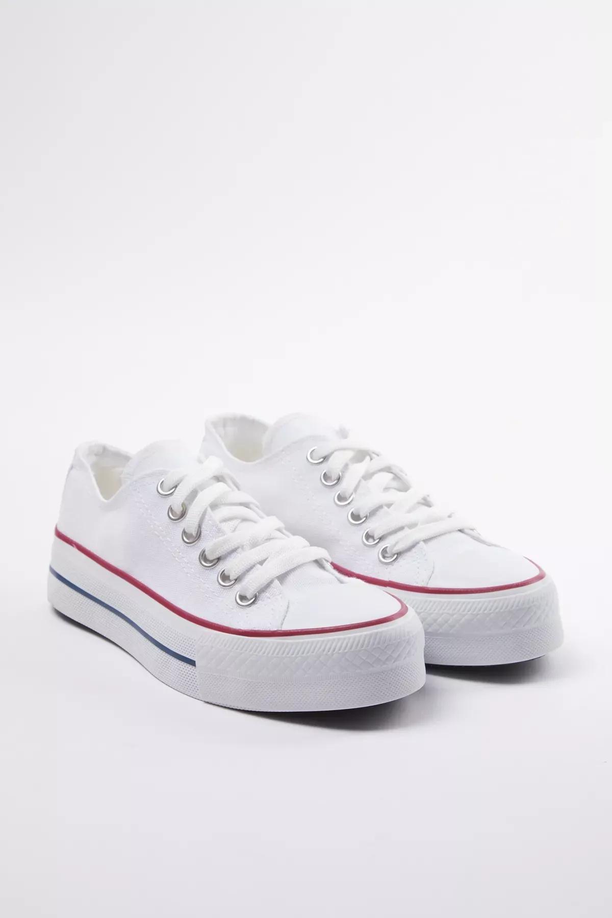 White Lace High Sole Sneakers, , large image number 0