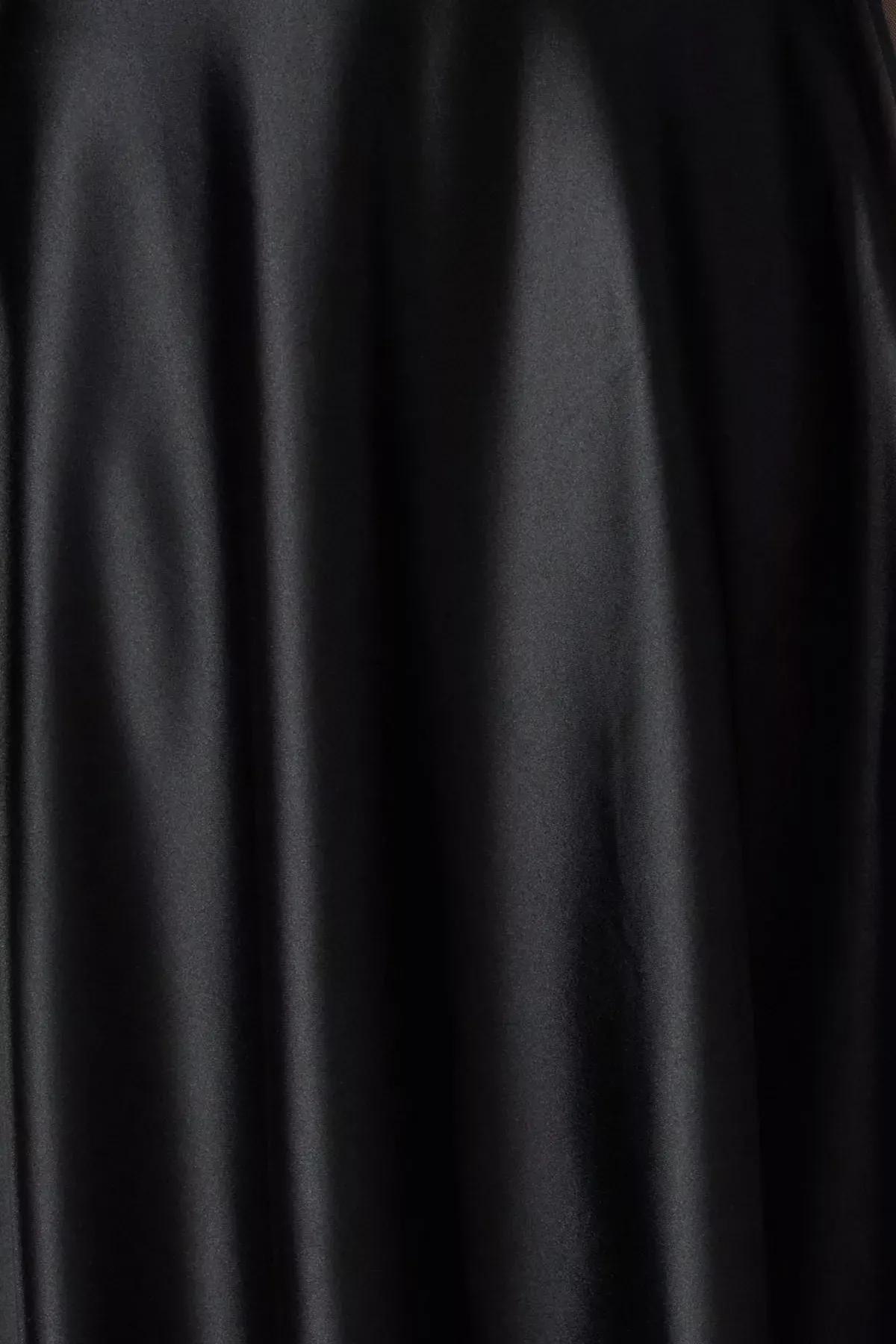 Black A-Line Knit Skirt, BLACK, large image number 2