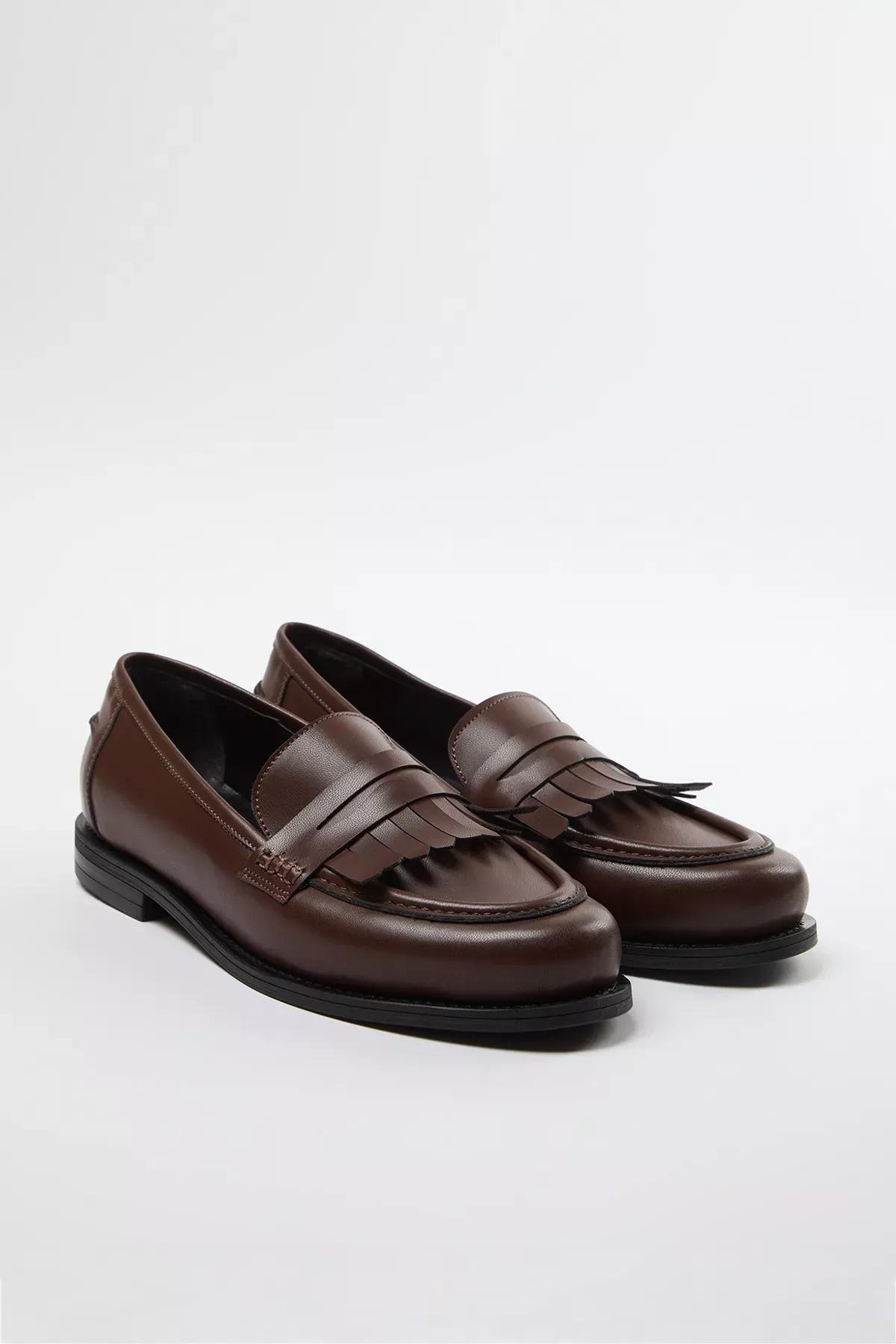 Brown Tassel Loafer Shoes, , large image number 0