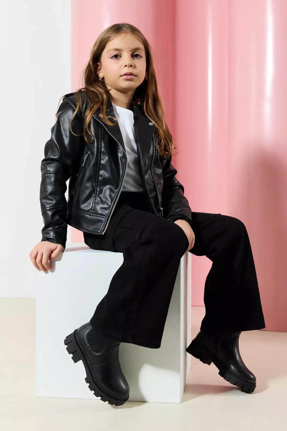 Black Elastic Detailed Boots, , large image number 0
