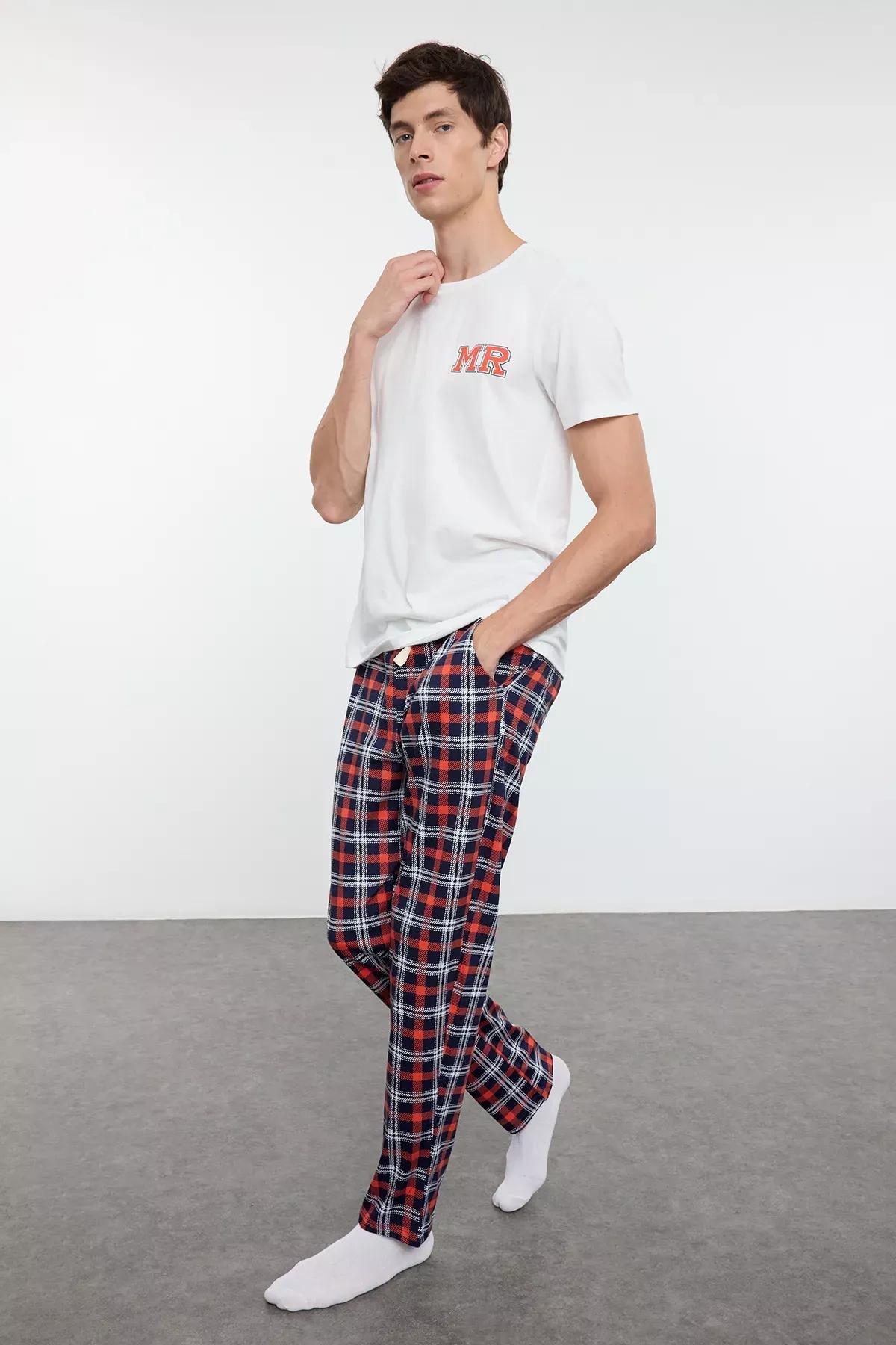 Mens Beige Couple Pajama Set, , large image number 1