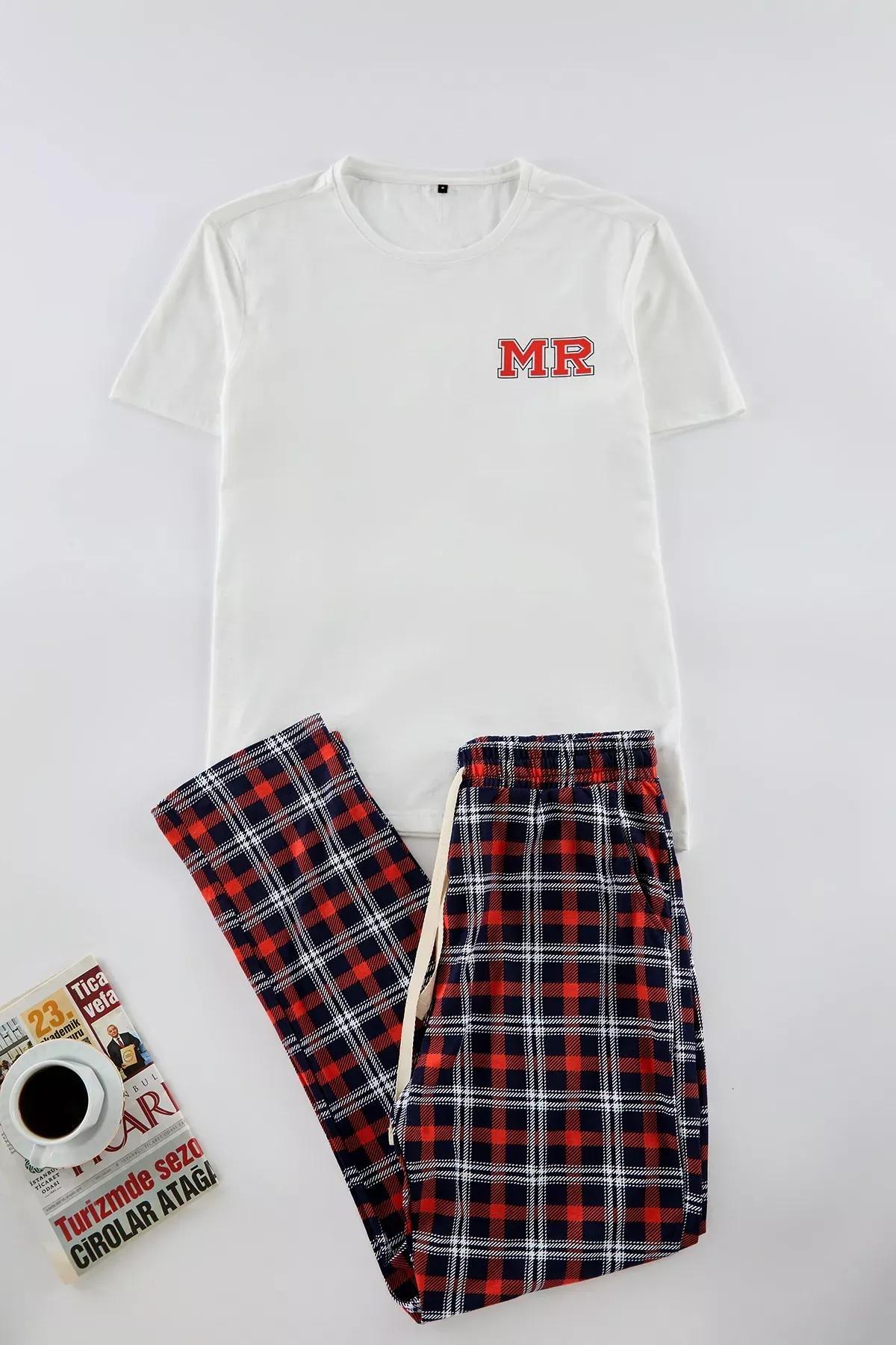 Mens Beige Couple Pajama Set, , large image number 5