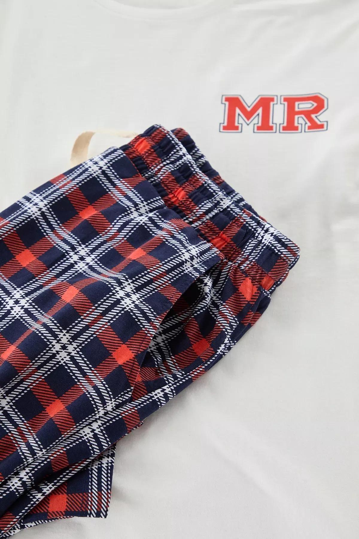 Mens Beige Couple Pajama Set, , large image number 6