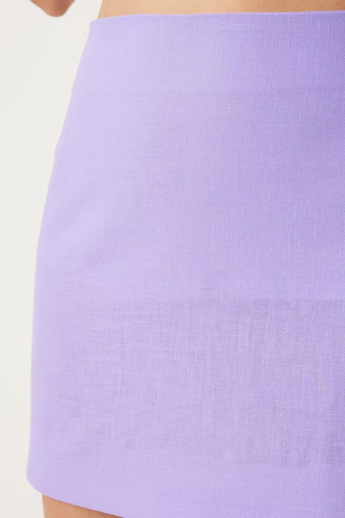 Purple Mini Woven Skirt, Lilac, large image number 3