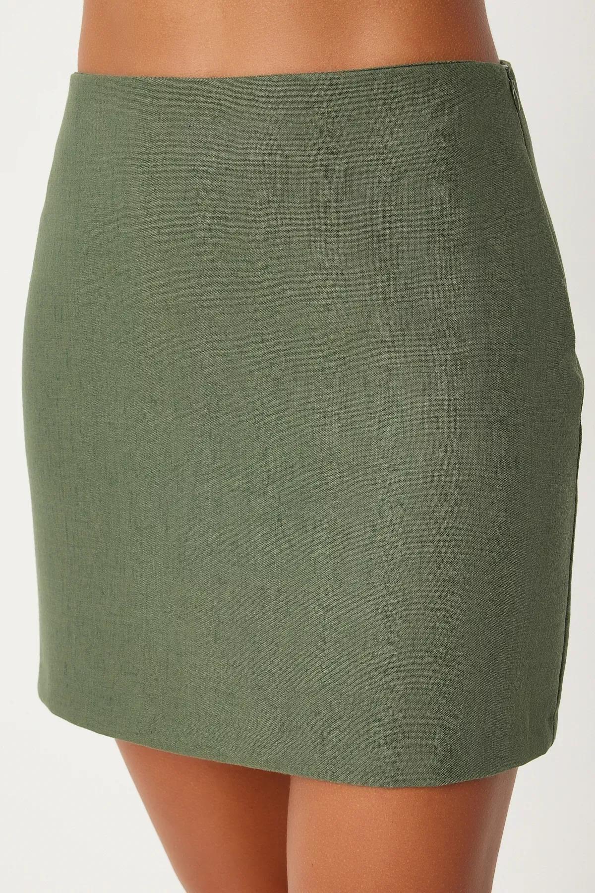 Green Mini Woven Skirt, C101_5202, large image number 3