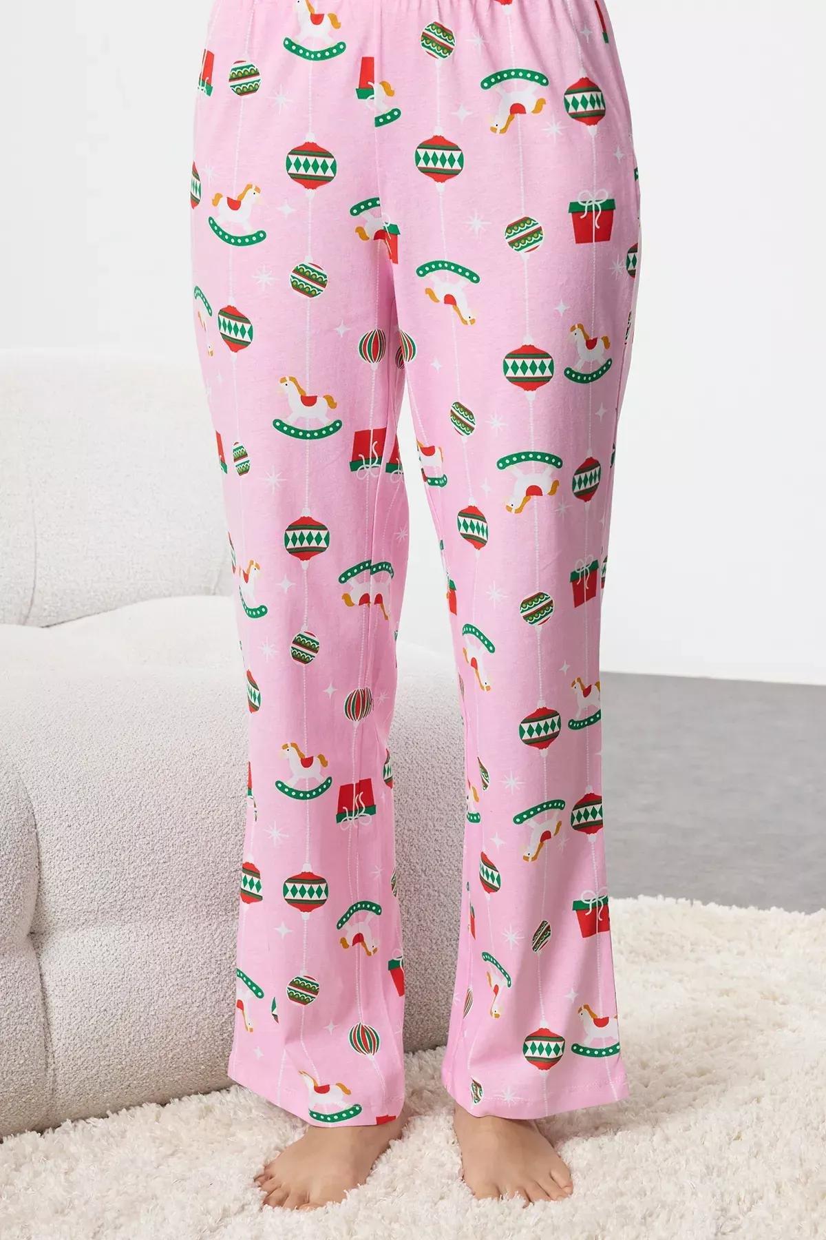 Pink Christmas Themed Pajama Set, , large image number 3
