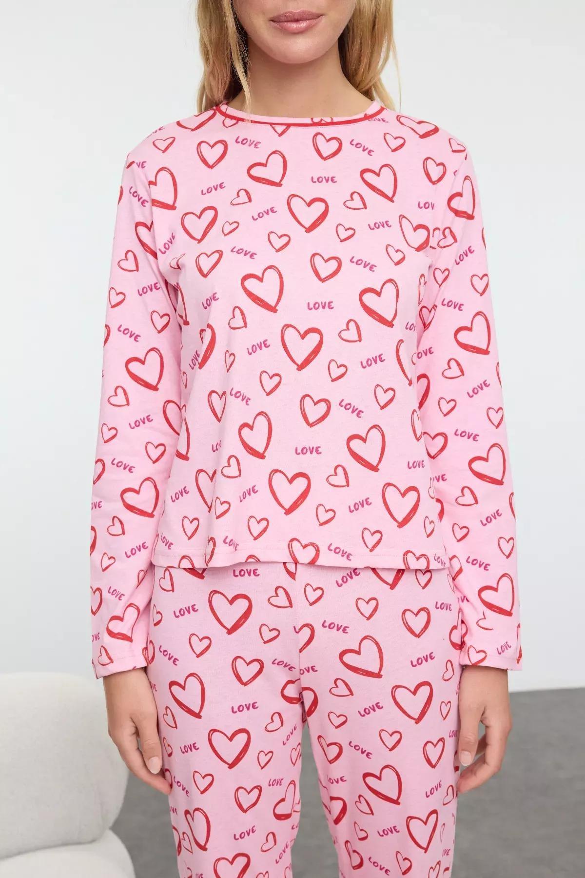 Pink Cotton Heart Pajamas, Pink-Multicolor, large image number 2