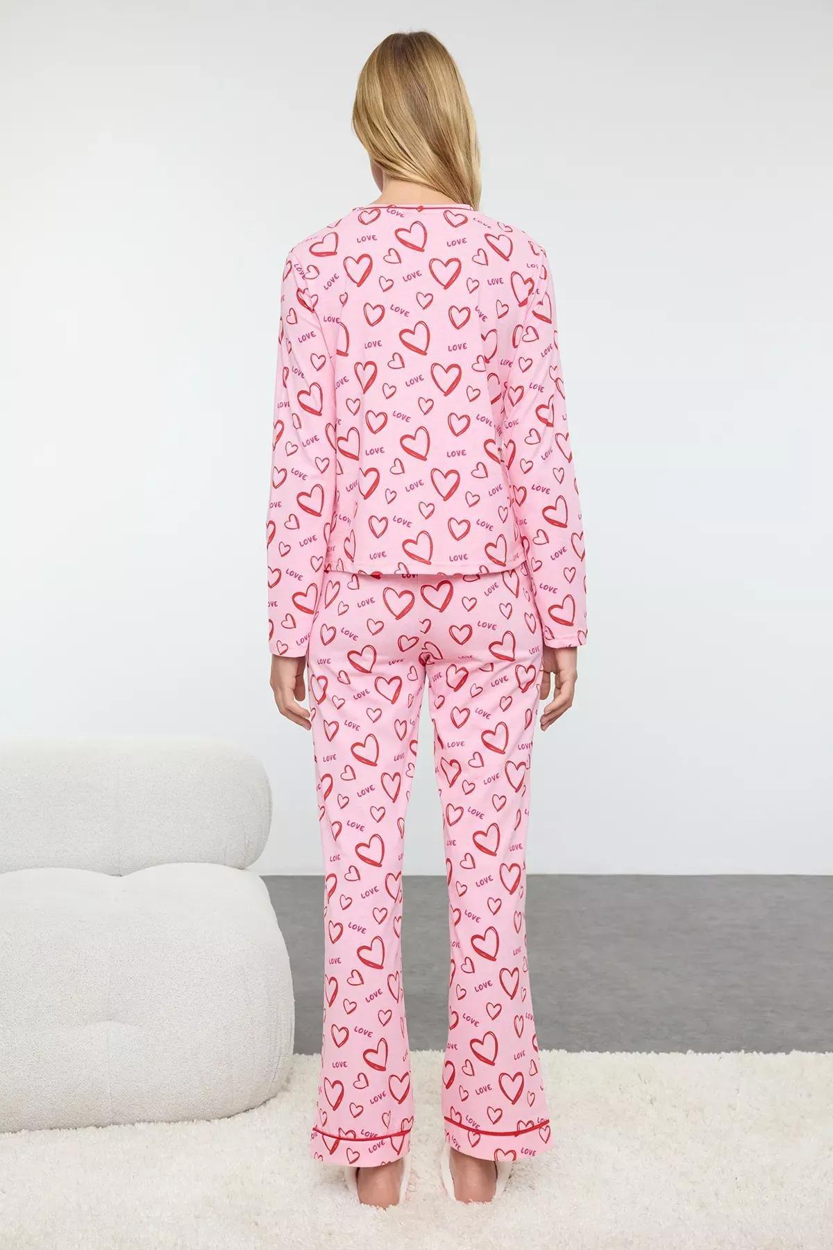Pink Cotton Heart Pajamas, Pink-Multicolor, large image number 4