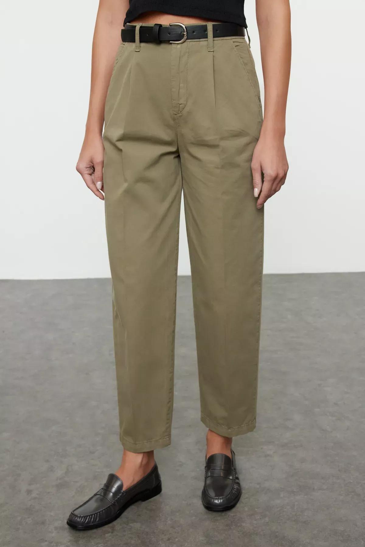 Green Belted Mom Jeans, , large image number 2