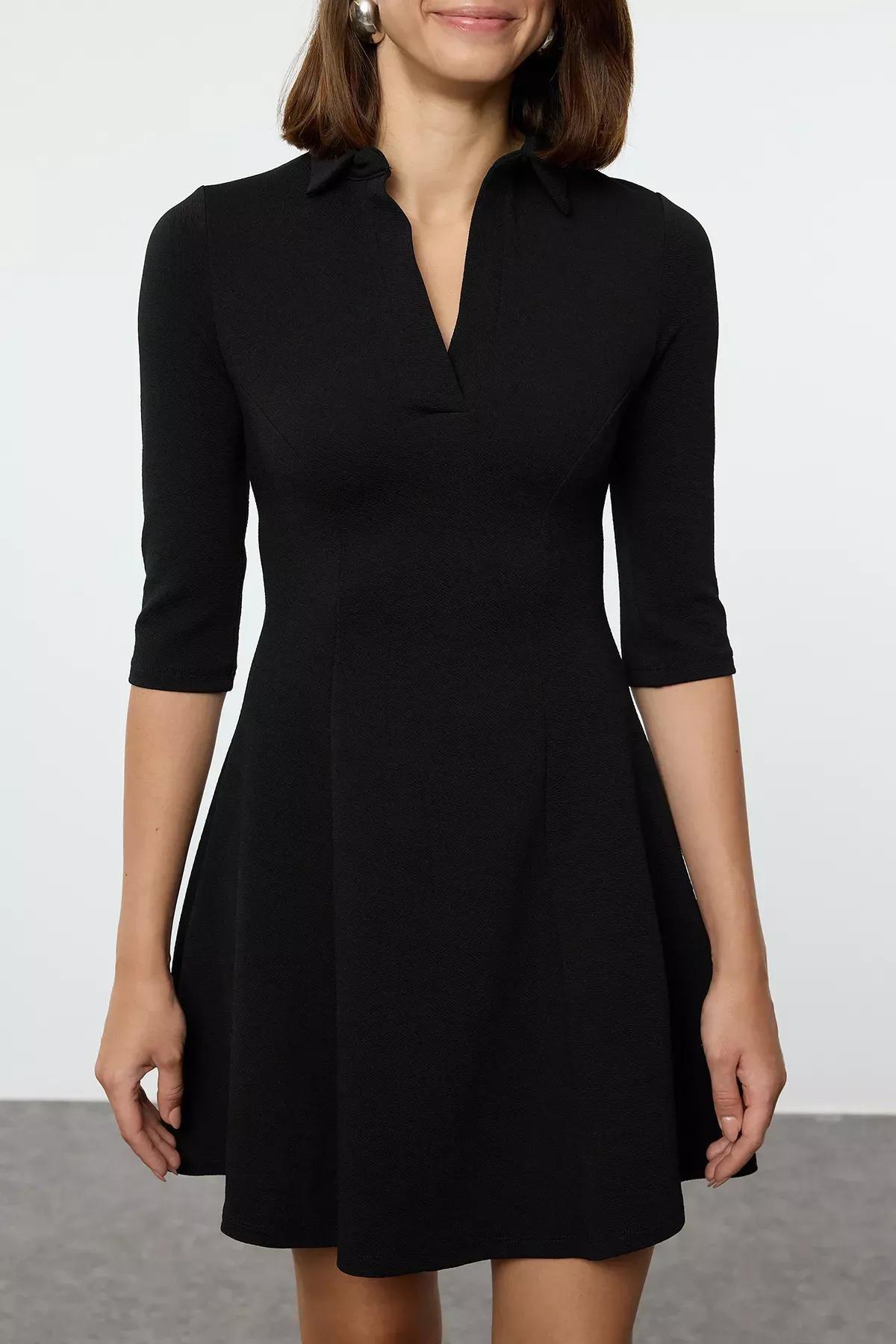 Black Polo Skater Mini Dress, , large image number 2