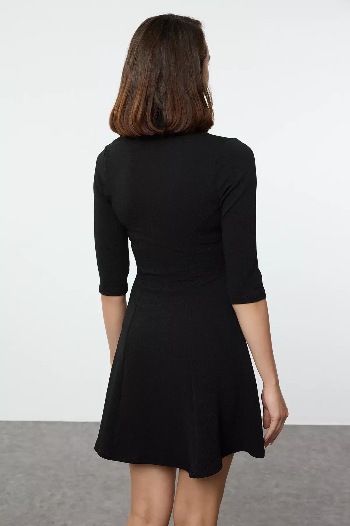 Black Polo Skater Mini Dress, , large image number 4