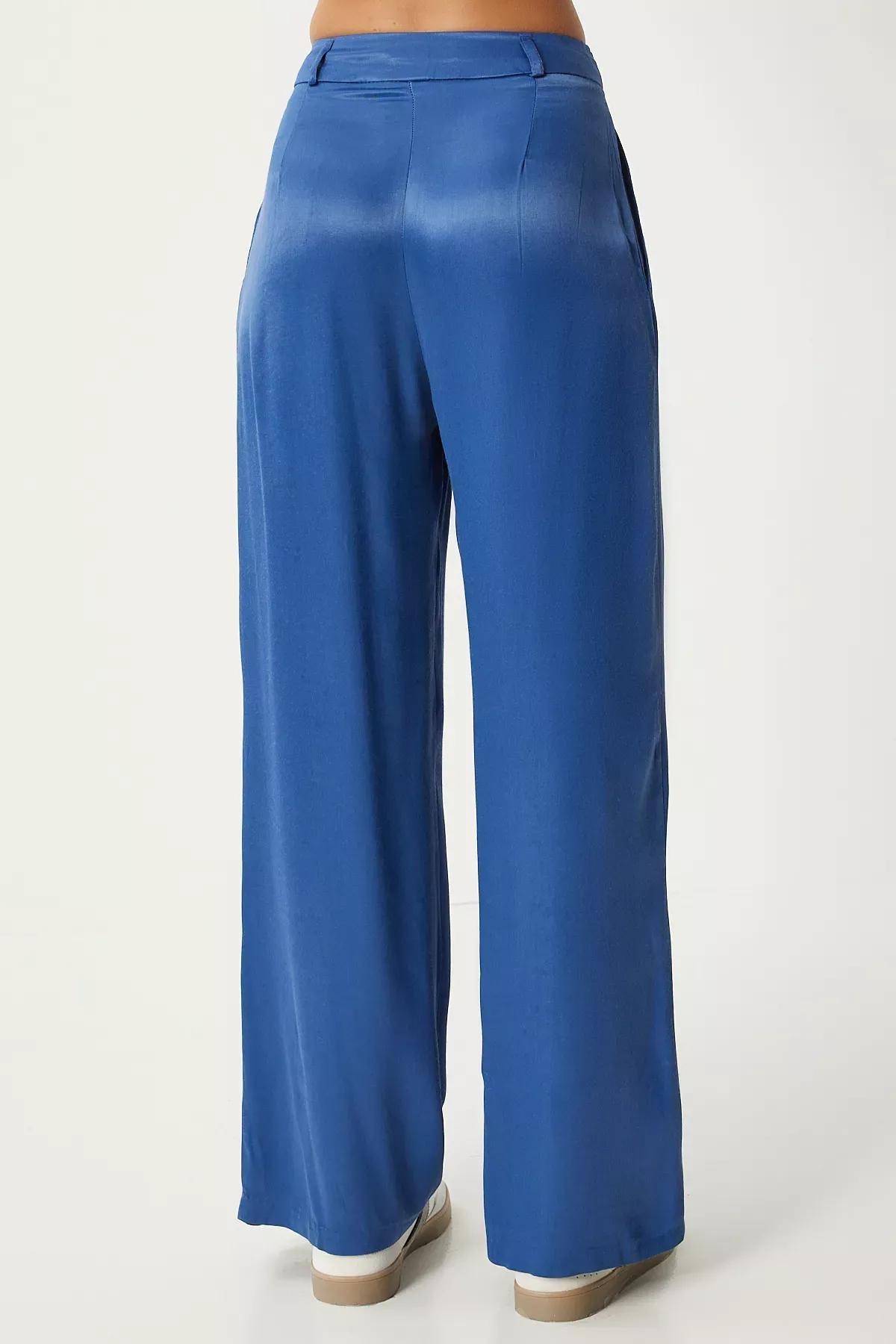 Purple Satin Palazzo Trousers, , large image number 4