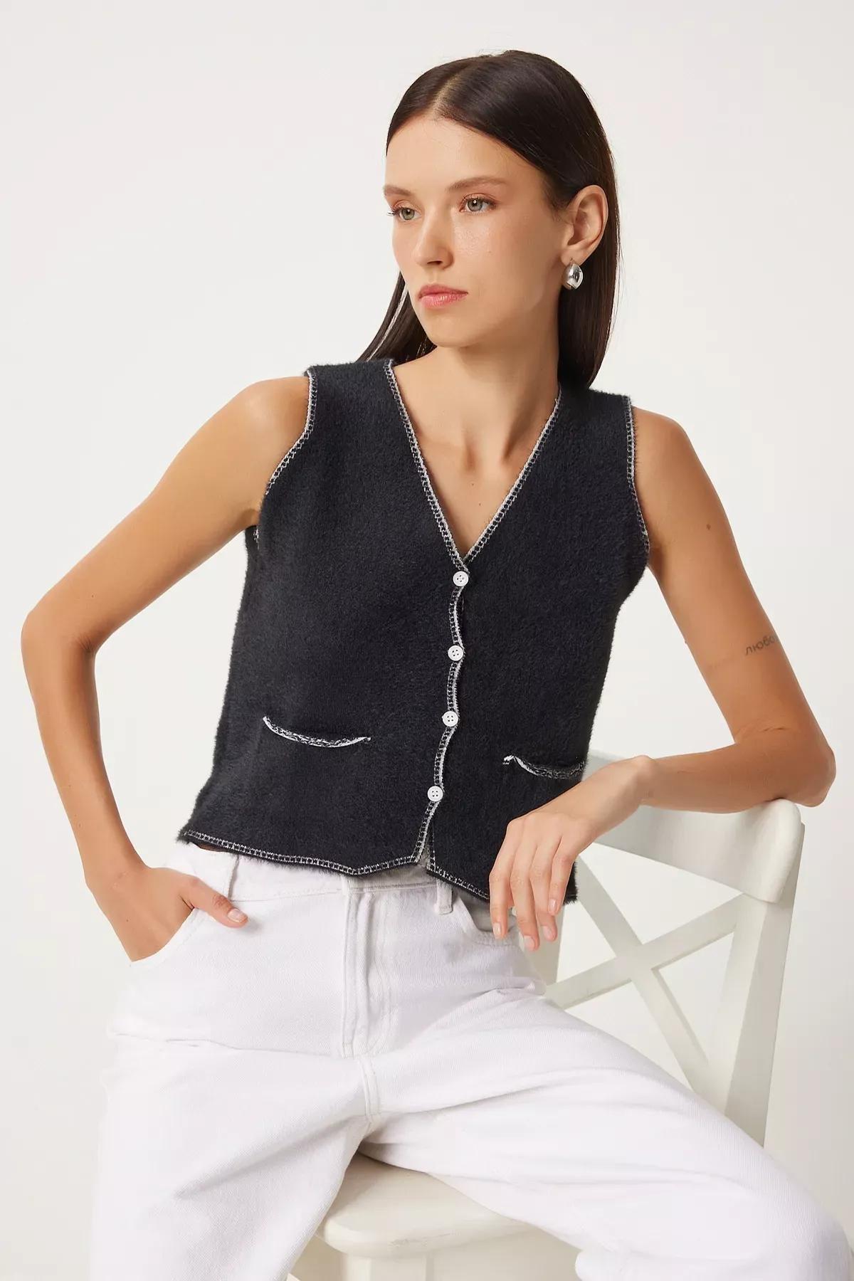Burgundy Crop Woven Tweed Jacket, BLACK, large image number 0