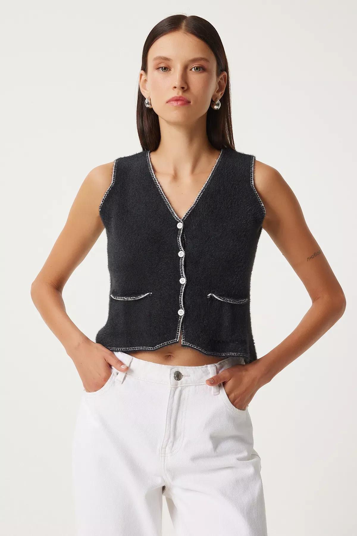 Burgundy Crop Woven Tweed Jacket, BLACK, large image number 1