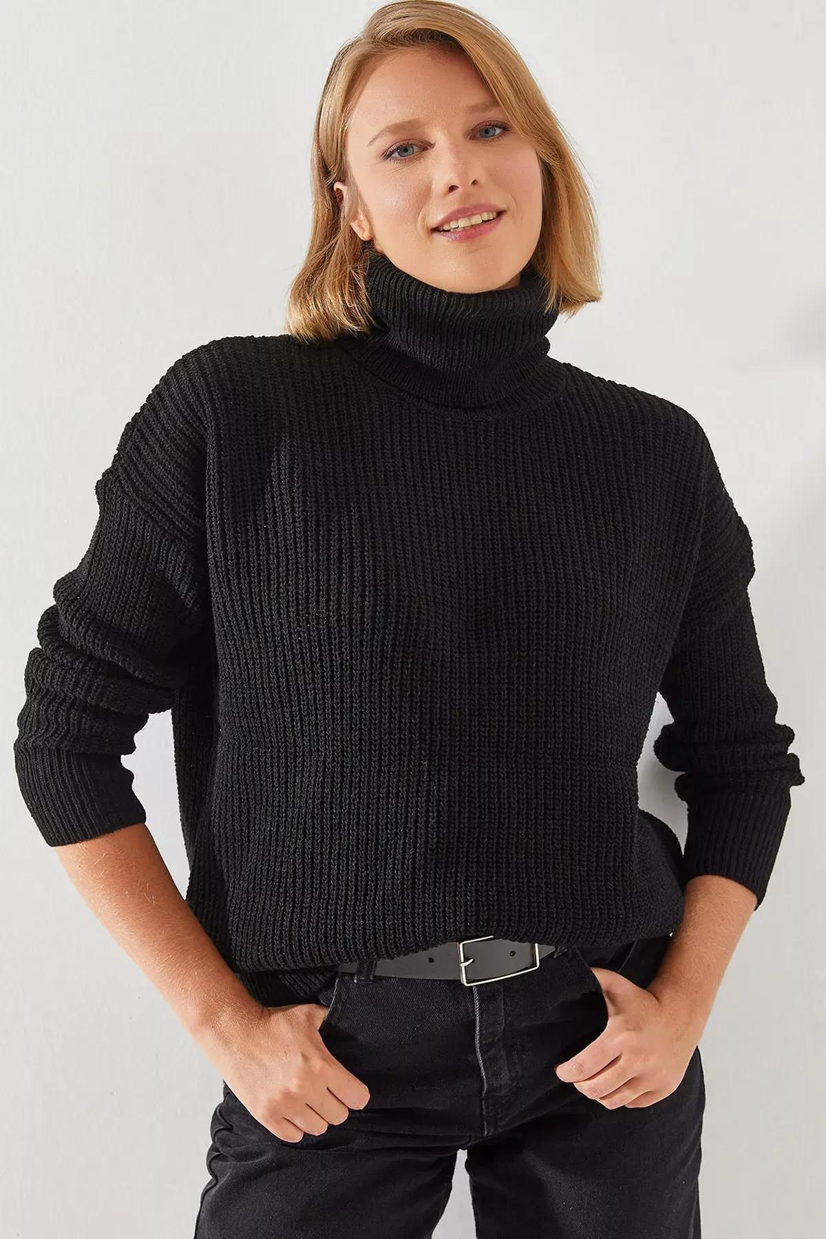 Black Thessaloniki Sweater, BLACK, large image number 0
