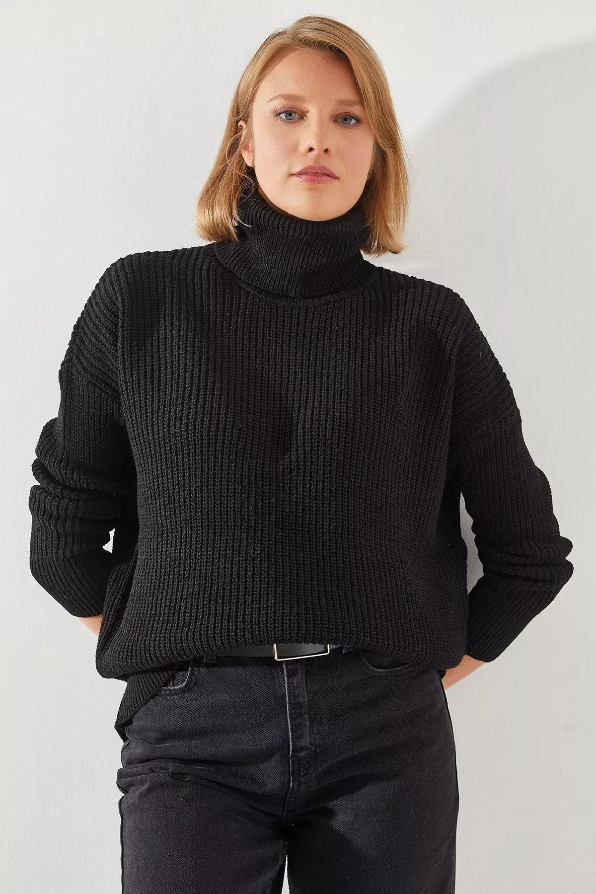 Black Thessaloniki Sweater, BLACK, large image number 2