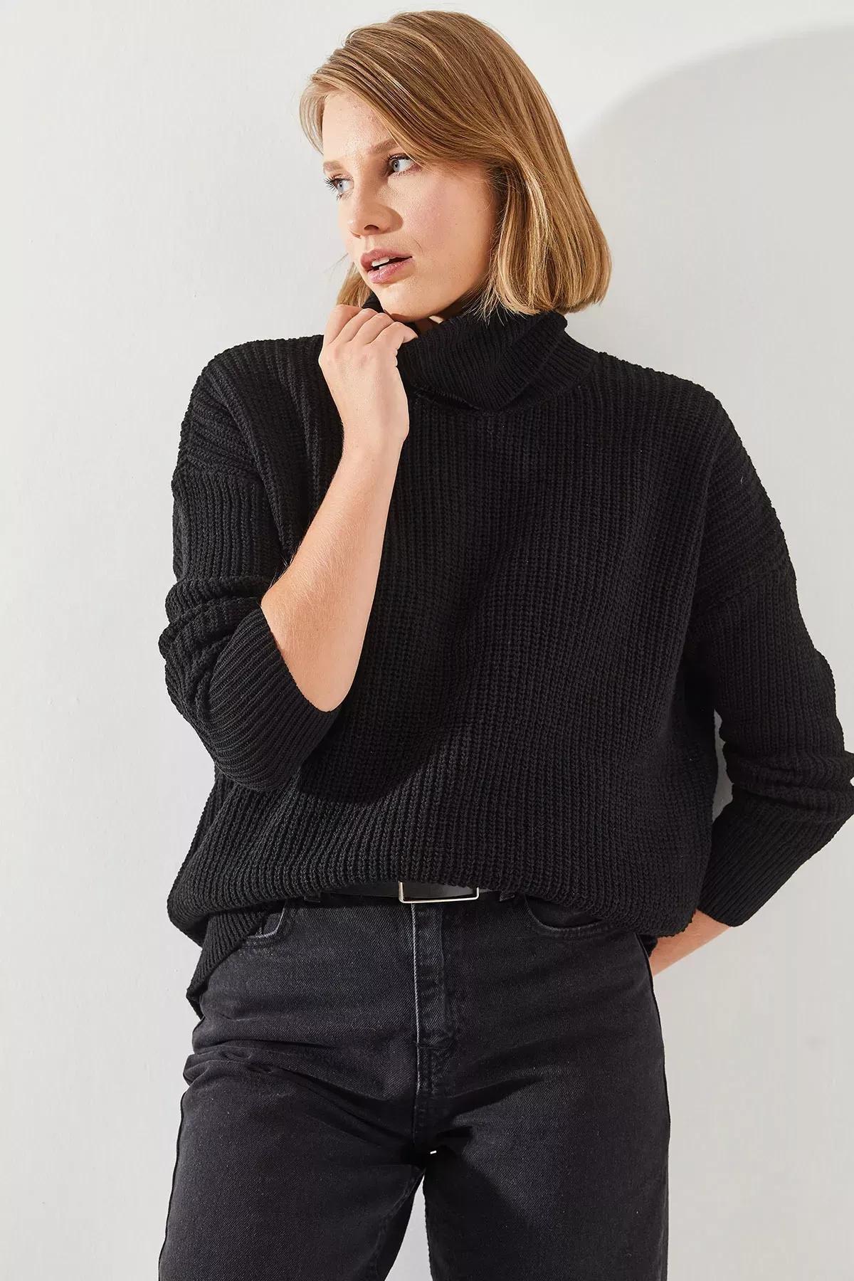 Black Thessaloniki Sweater, BLACK, large image number 3